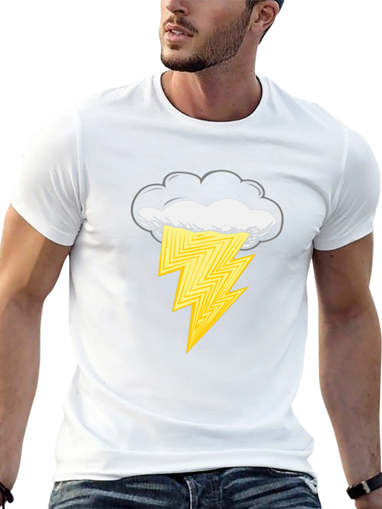 Lightning Cloud Graphic Tee - Unisex Black T-Shirt