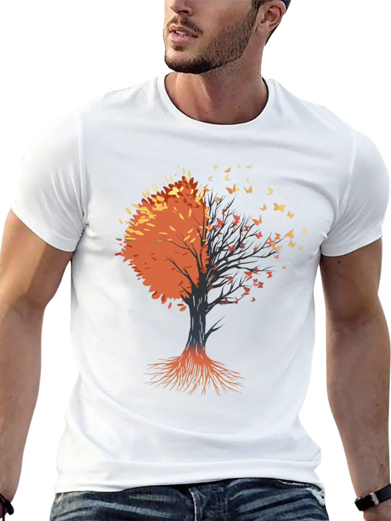 Autumn Tree Graphic Tee - Black