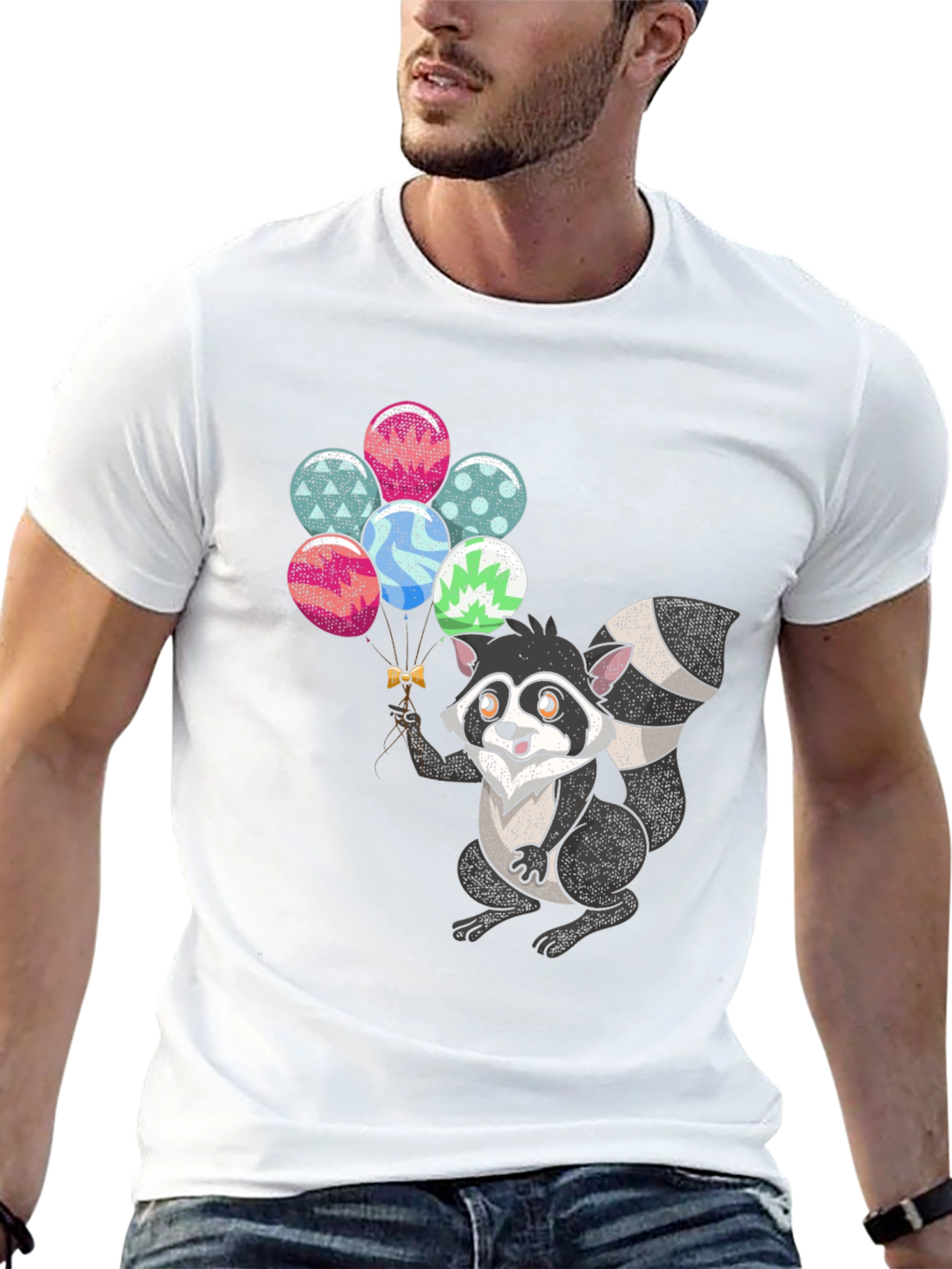Raccoon Balloons Graphic Tee