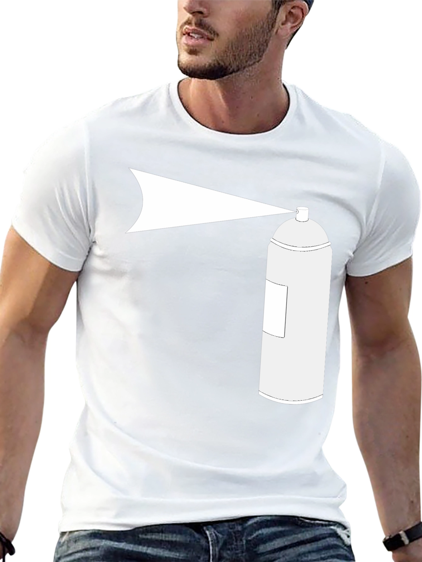 Spray Paint Graphic Tee - Black Cotton T-Shirt