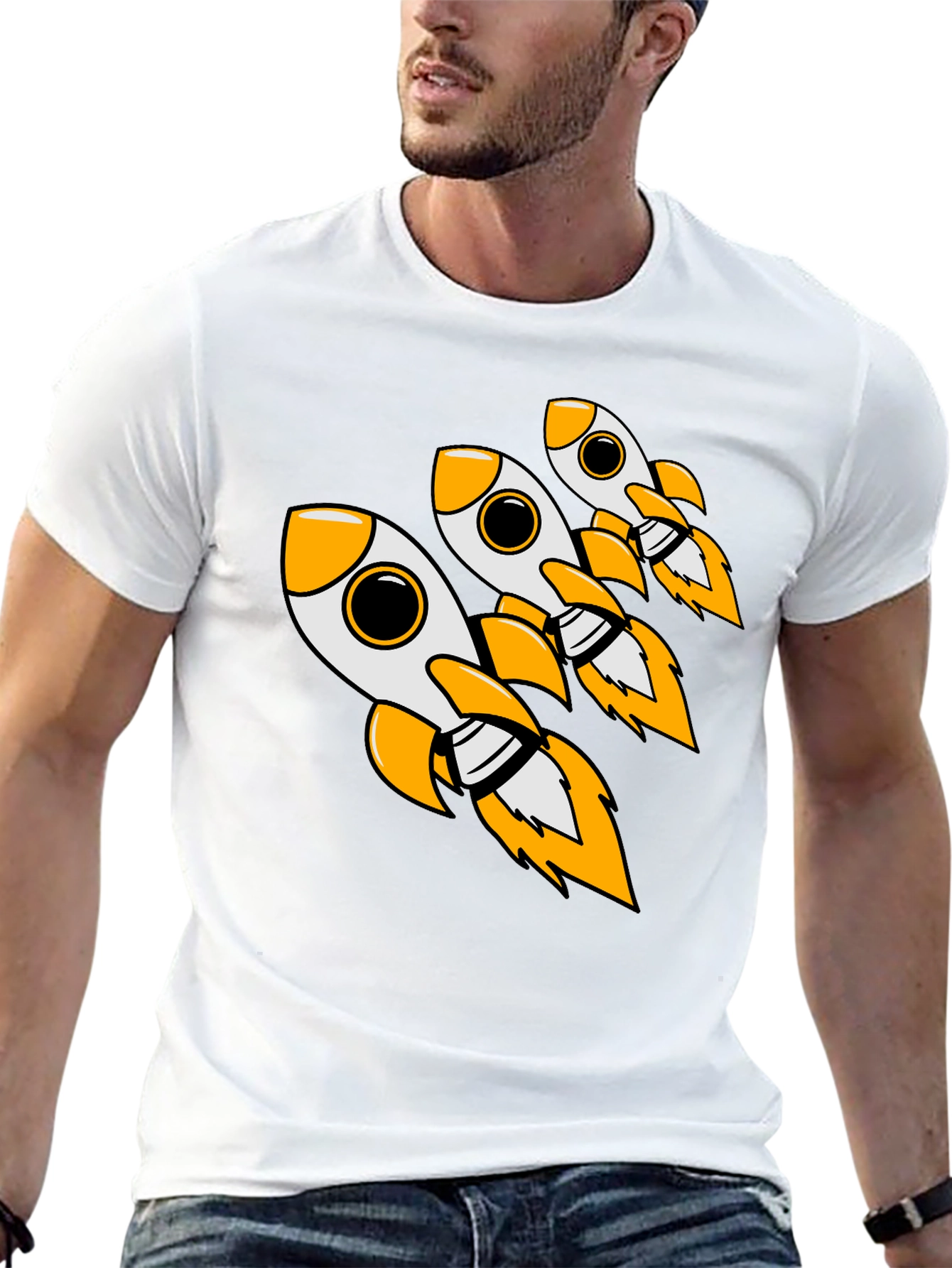 Rocket Launch T-Shirt - Black Cotton Blend