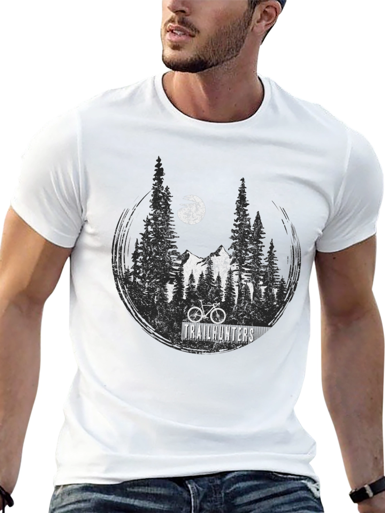 Trailhunters Graphic Tee - Mountain Bike Adventure Shirt