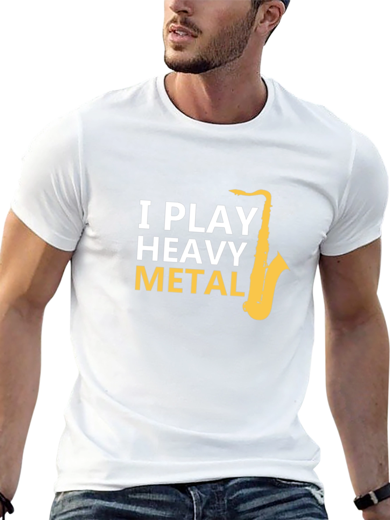 I Play Heavy Metal Saxophone Black T-Shirt