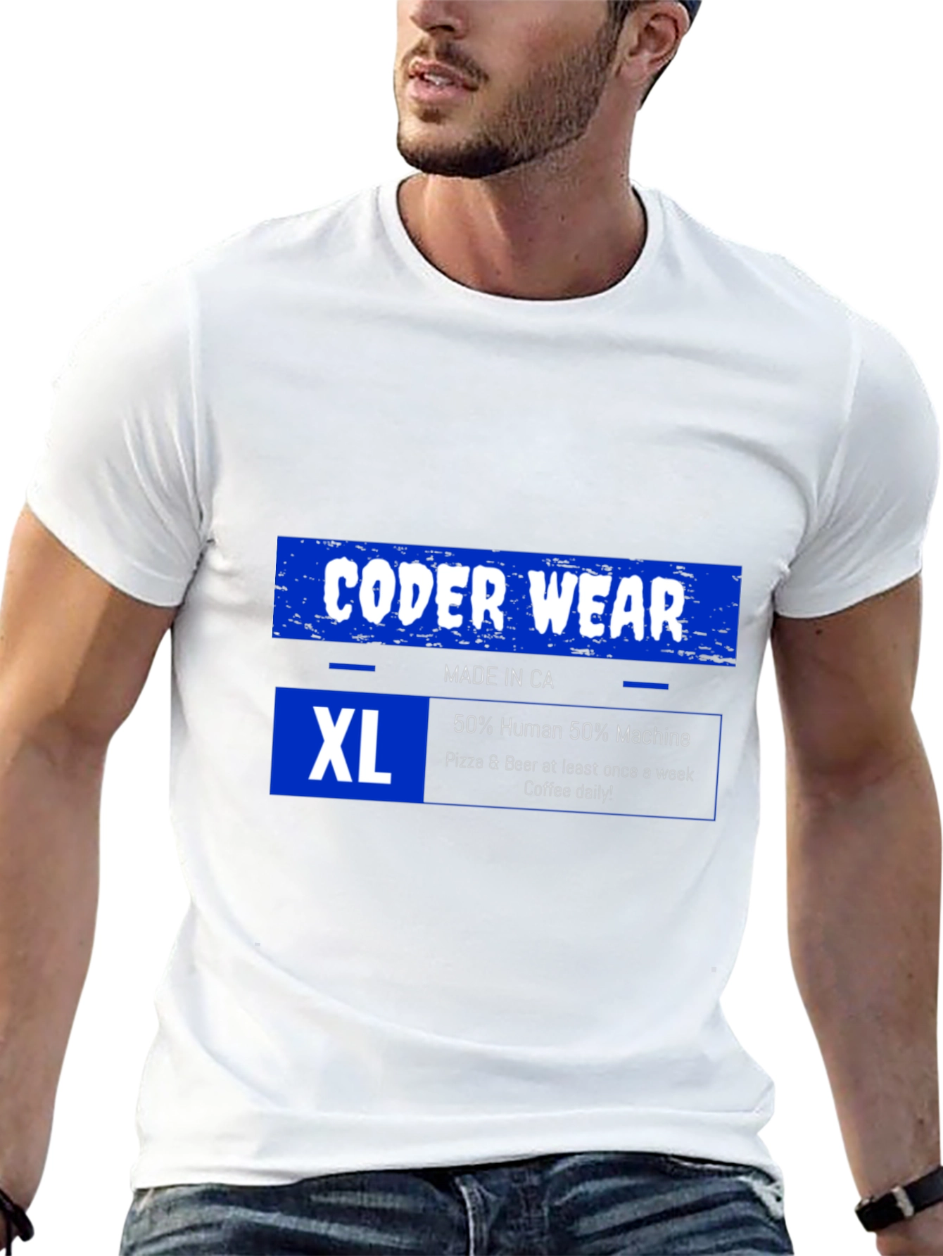Coder Wear XL T-Shirt: 50% Human 50% Machine