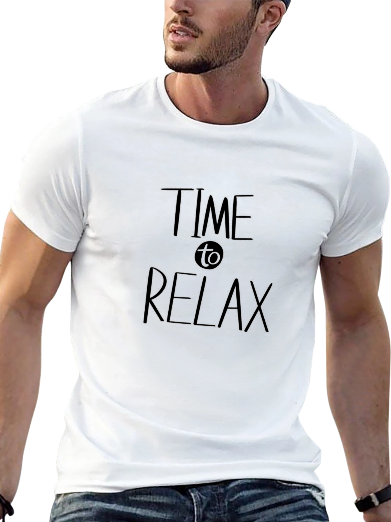 Time to Relax Black Graphic T-Shirt