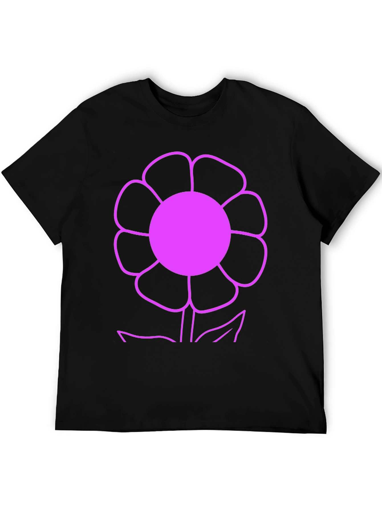 Vibrant Flower Graphic Tee - Black