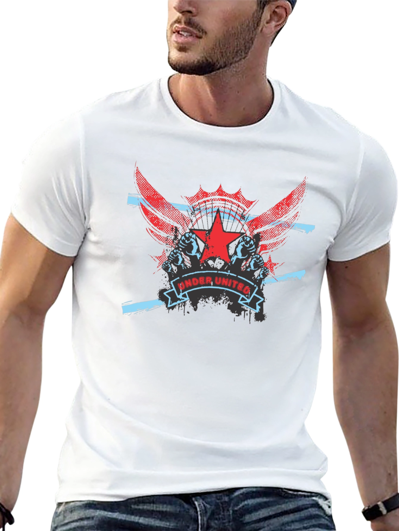 Under United Graphic Print Mens Black T-Shirt