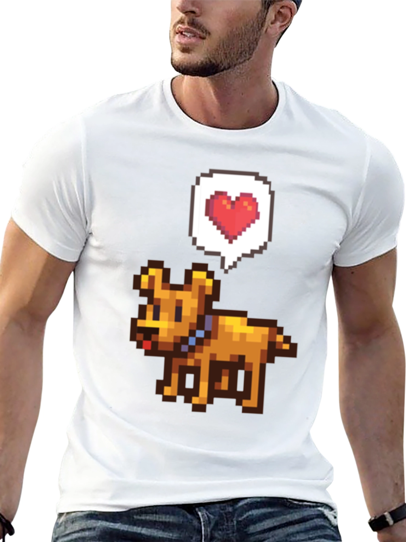 Pixel Art Dog T-Shirt - Gamer Style