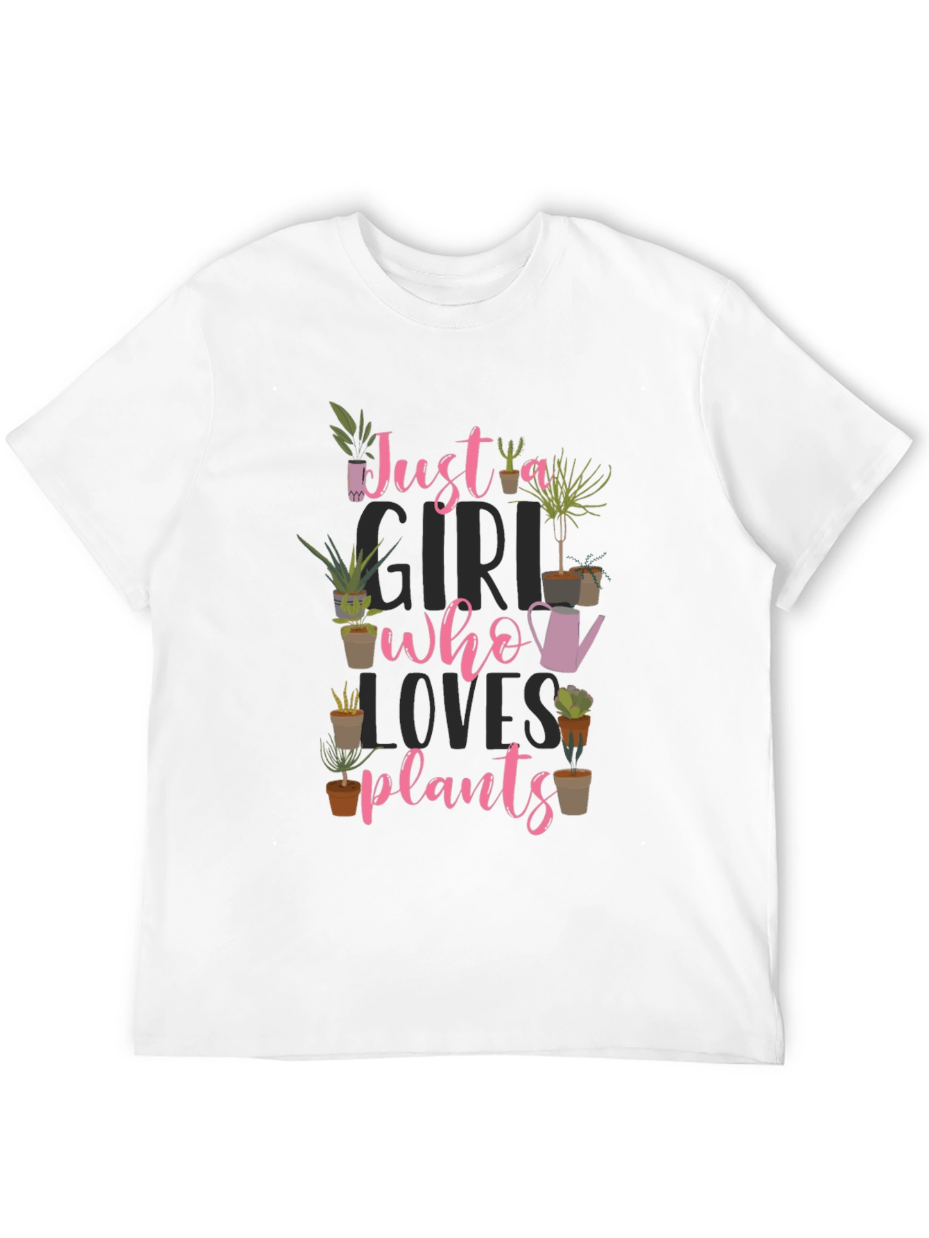Just a Girl Who Loves Plants Black T-Shirt