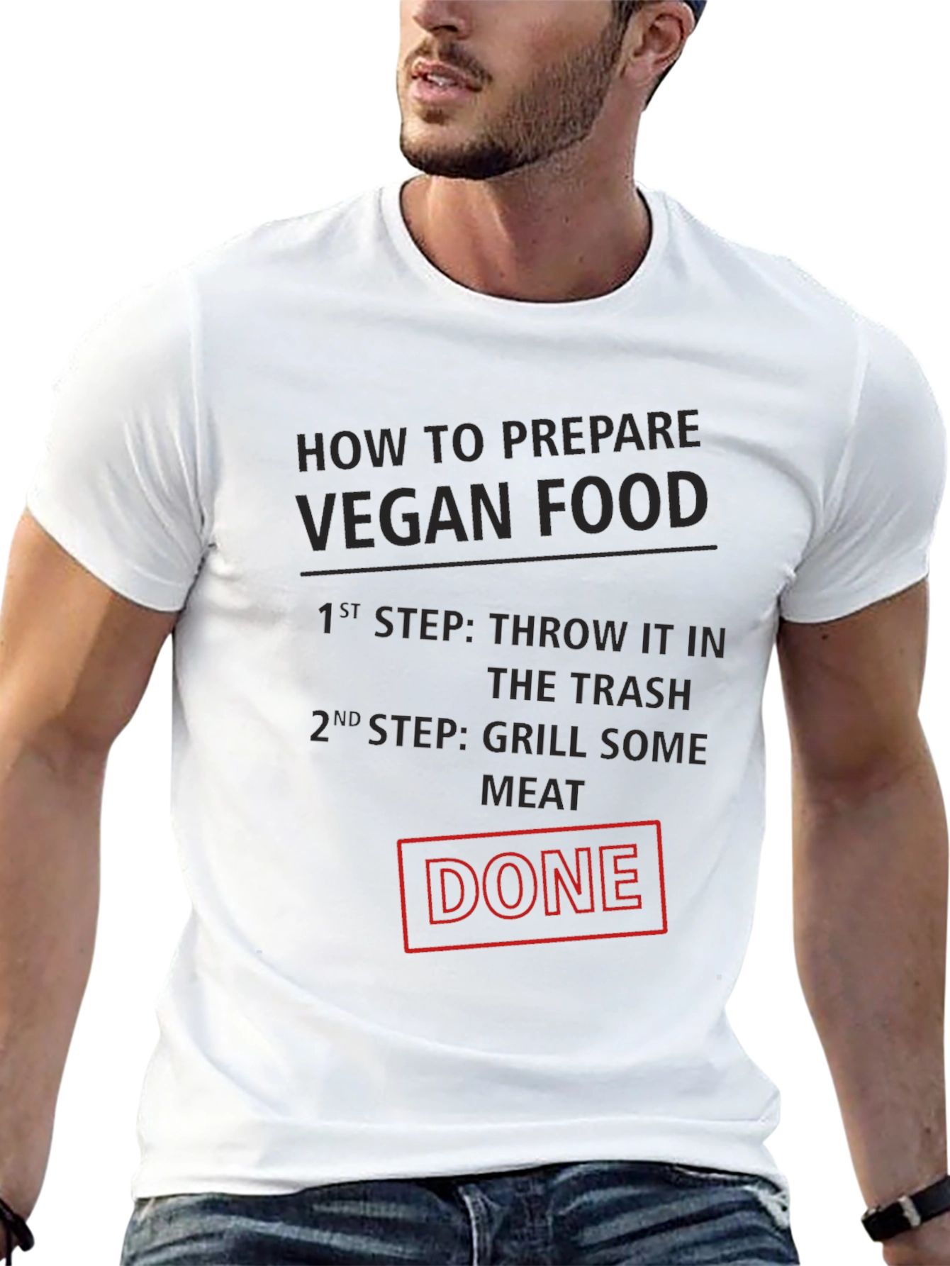 Funny Vegan Food T-Shirt - Grill Meat
