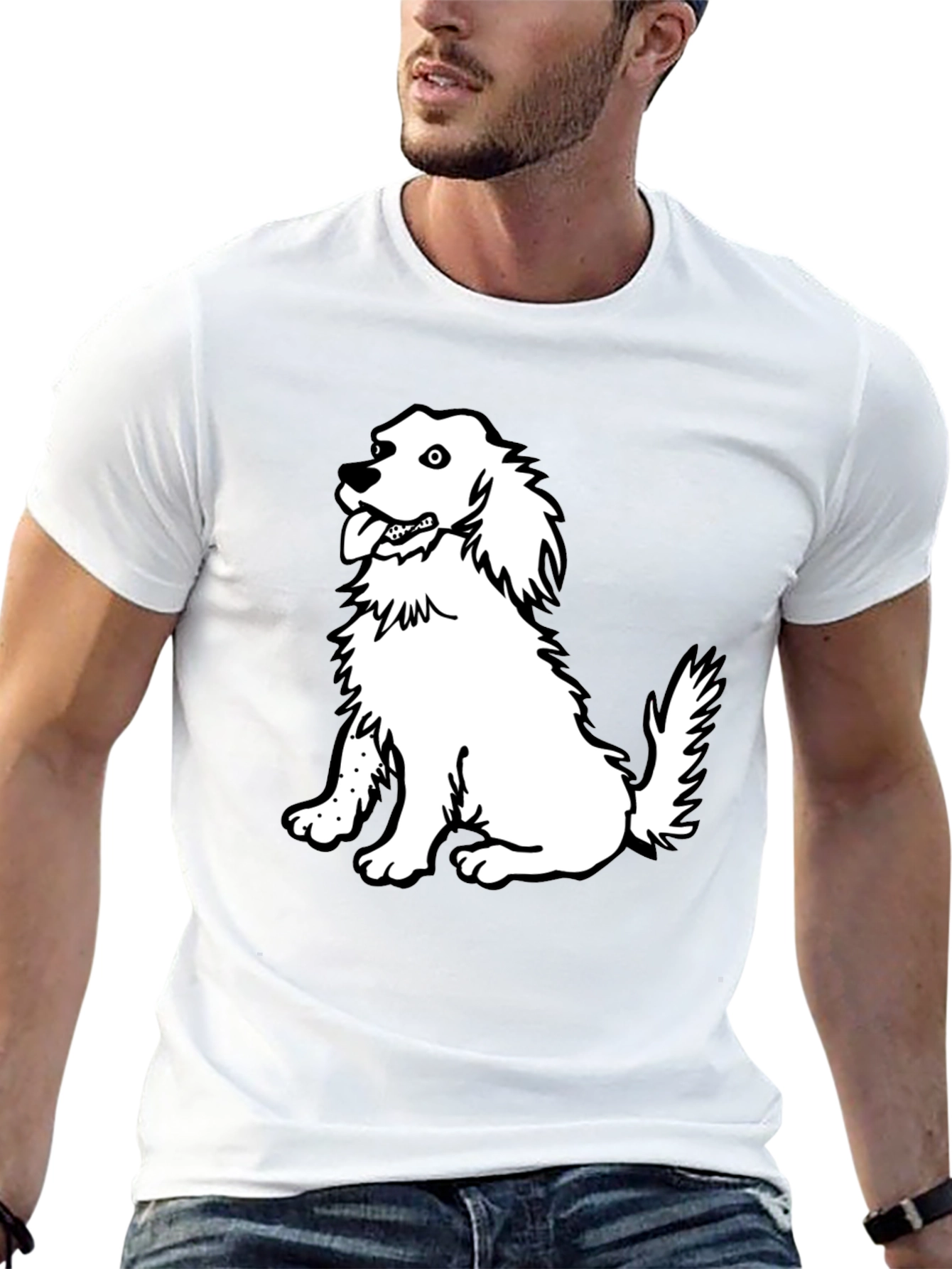 Dog Graphic T-Shirt - Black Cotton Tee