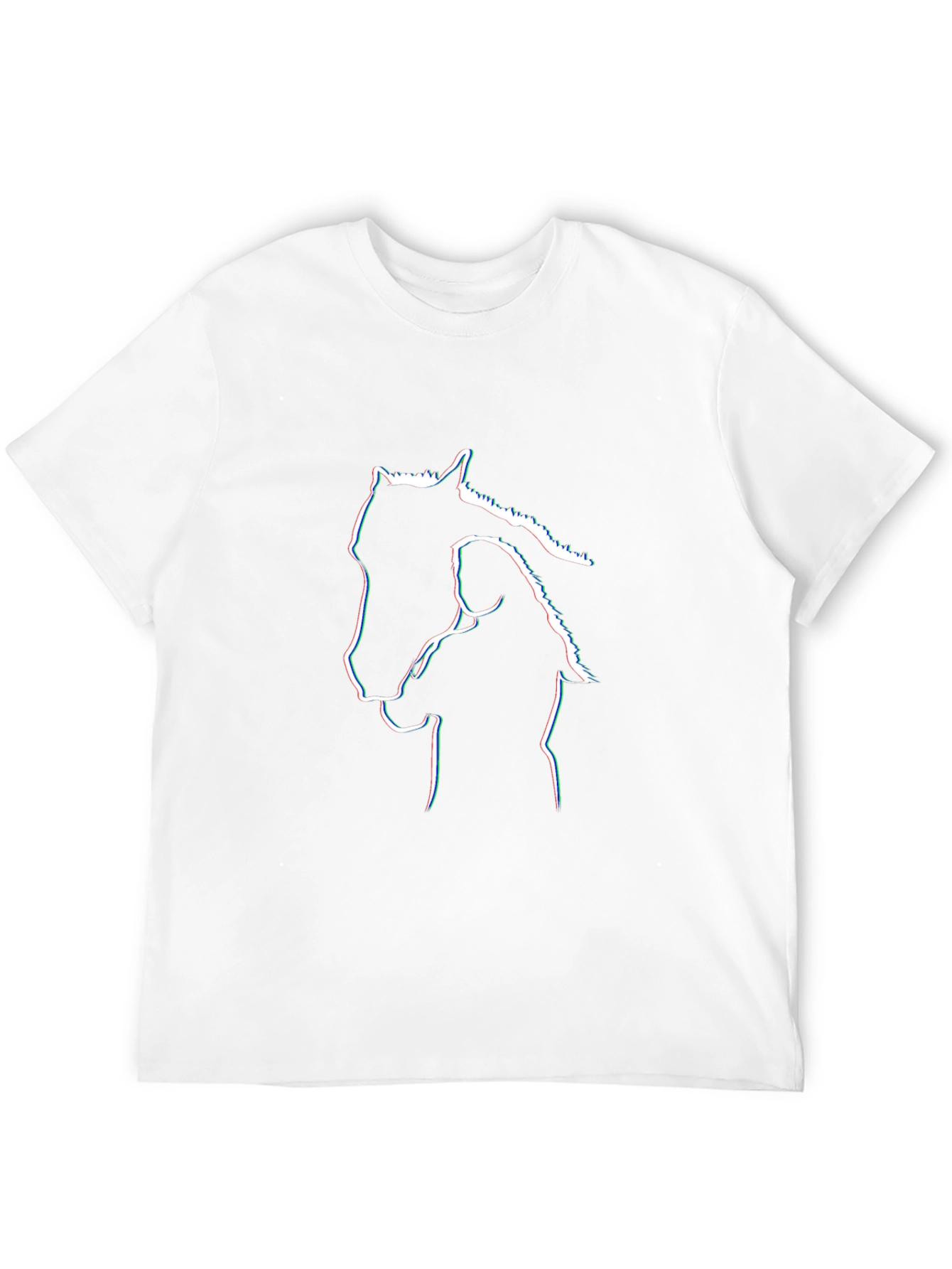 Horse & Girl Outline Graphic Black T-Shirt