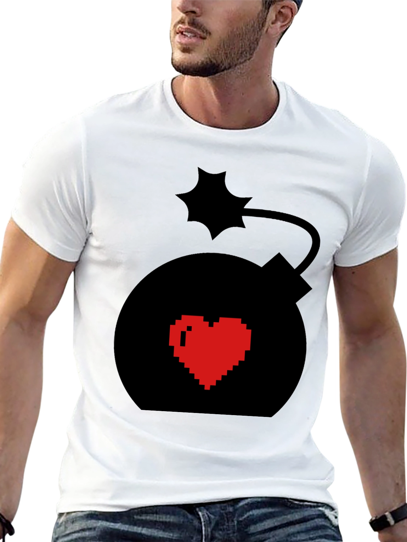 Heart Bomb Graphic Tee - Black