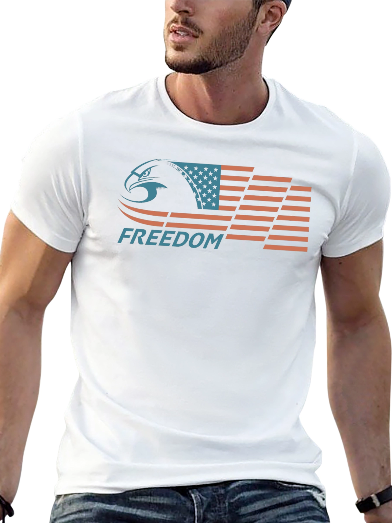 Freedom Eagle Graphic Tee - Patriotic Style
