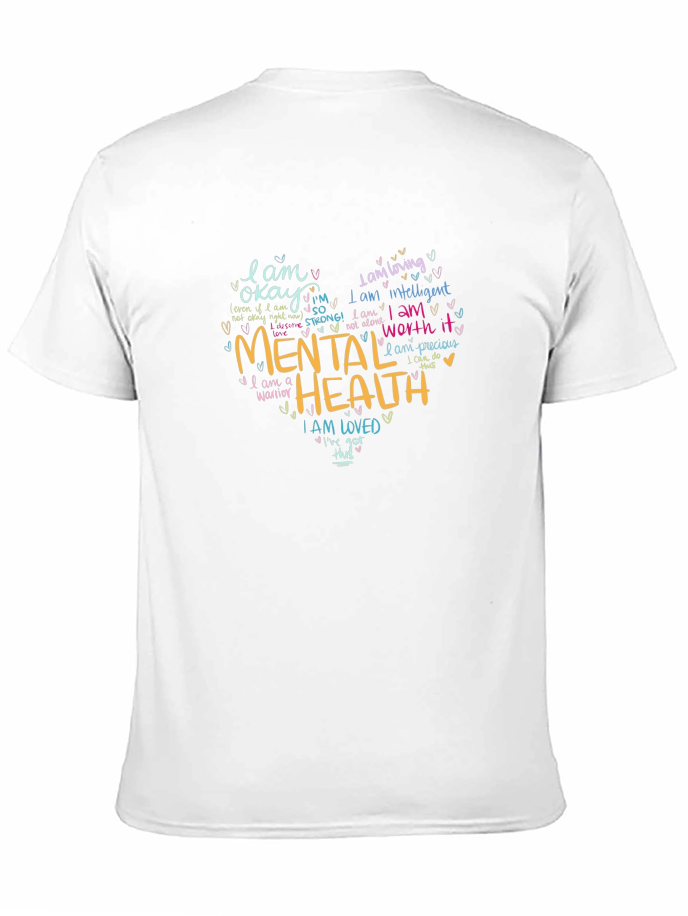 Mental Health Awareness Black T-Shirt - Heart Design