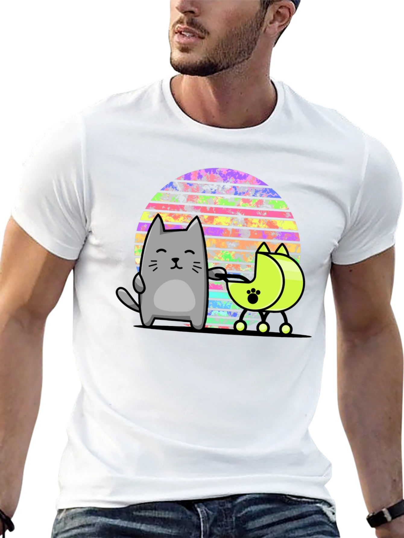 Retro Cat T-Shirt - Cool Cartoon Design