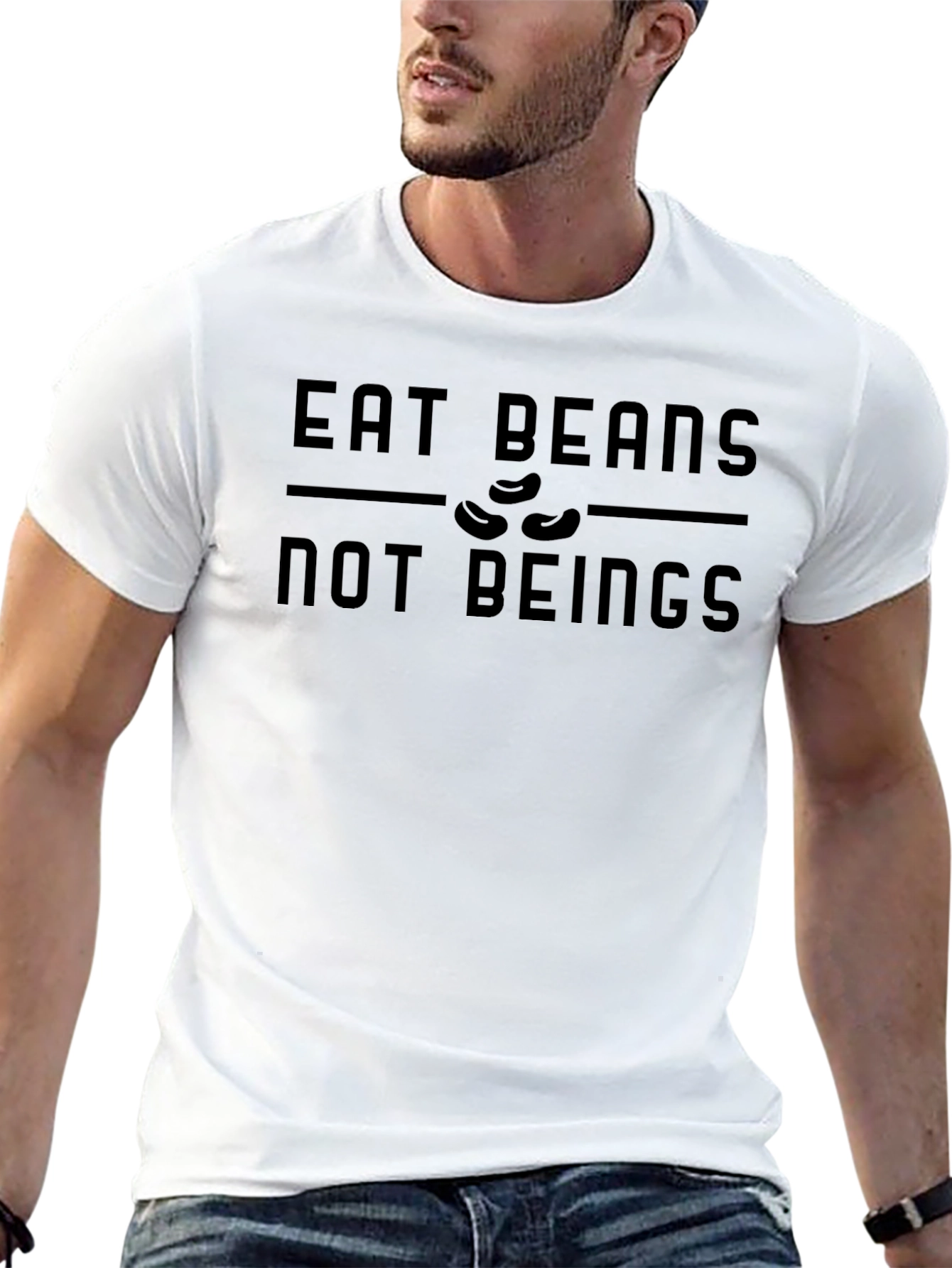 Eat Beans Not Beings T-Shirt - Vegan Statement Tee