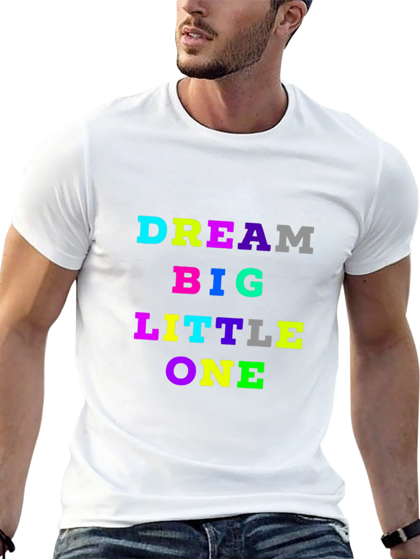 Dream Big Little One Black Cotton T-Shirt