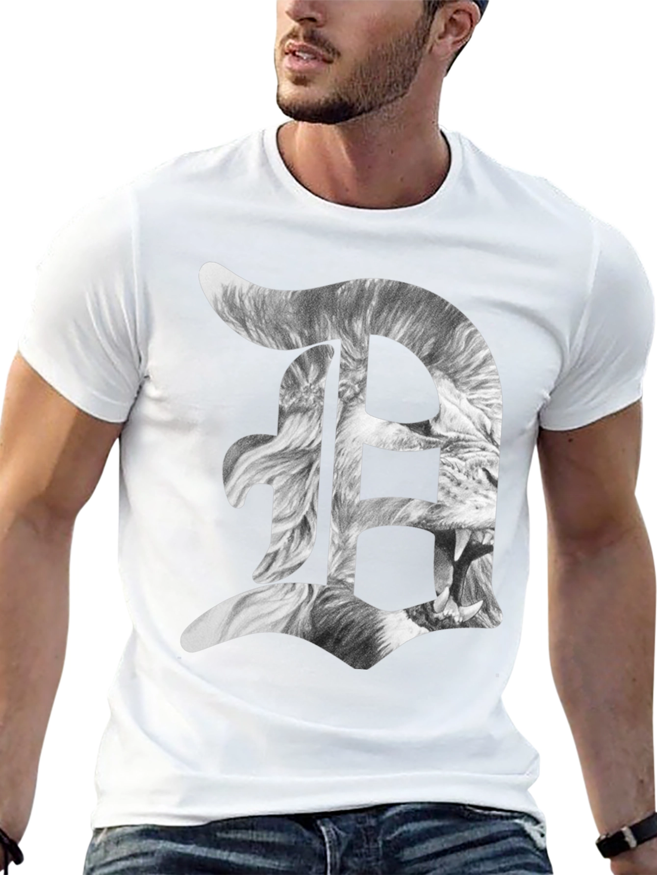 Detroit D Lion Graphic Tee - Black