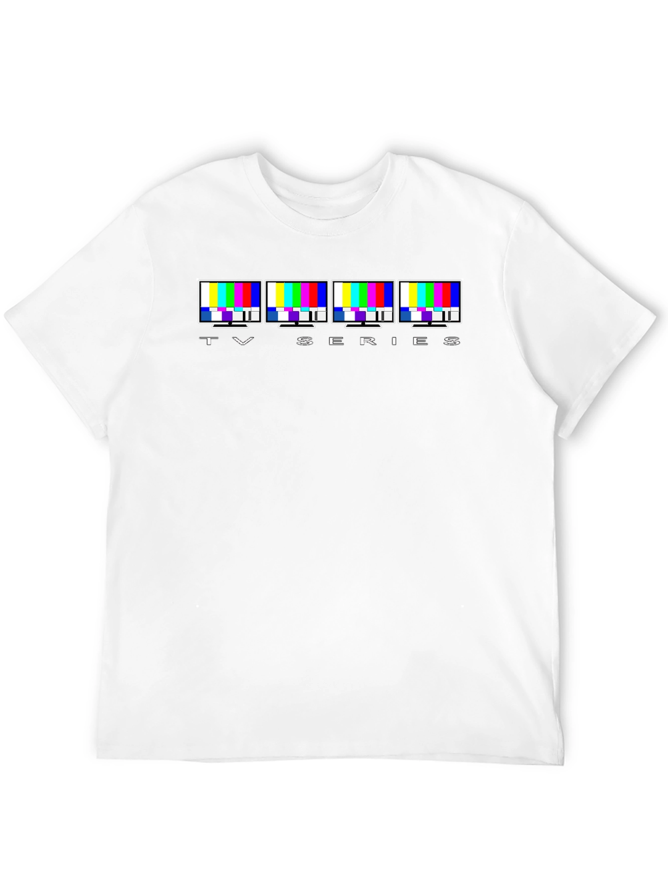 TV Series Glitch Pattern Graphic Tee - Black