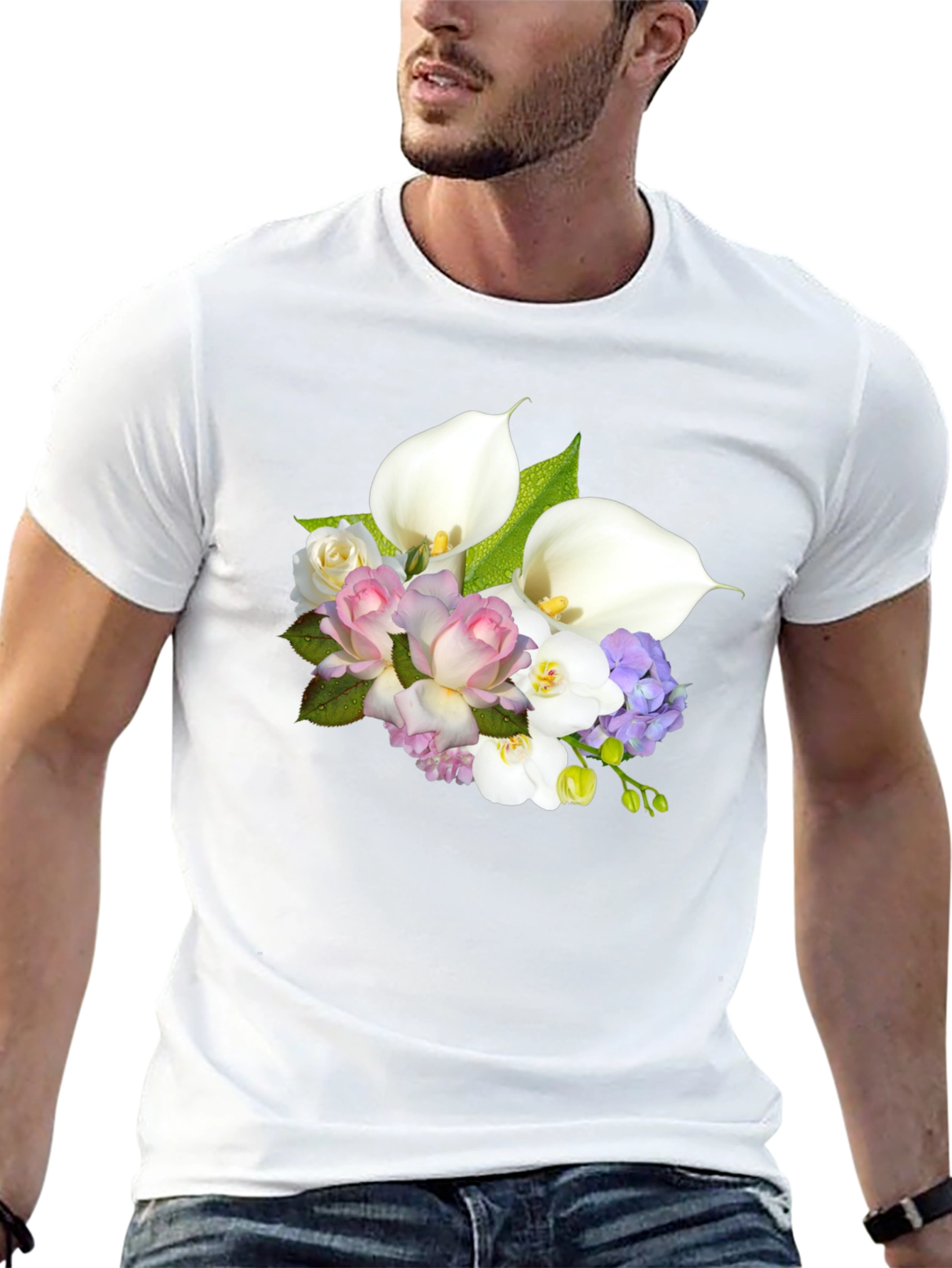 Floral Bouquet Black T-Shirt