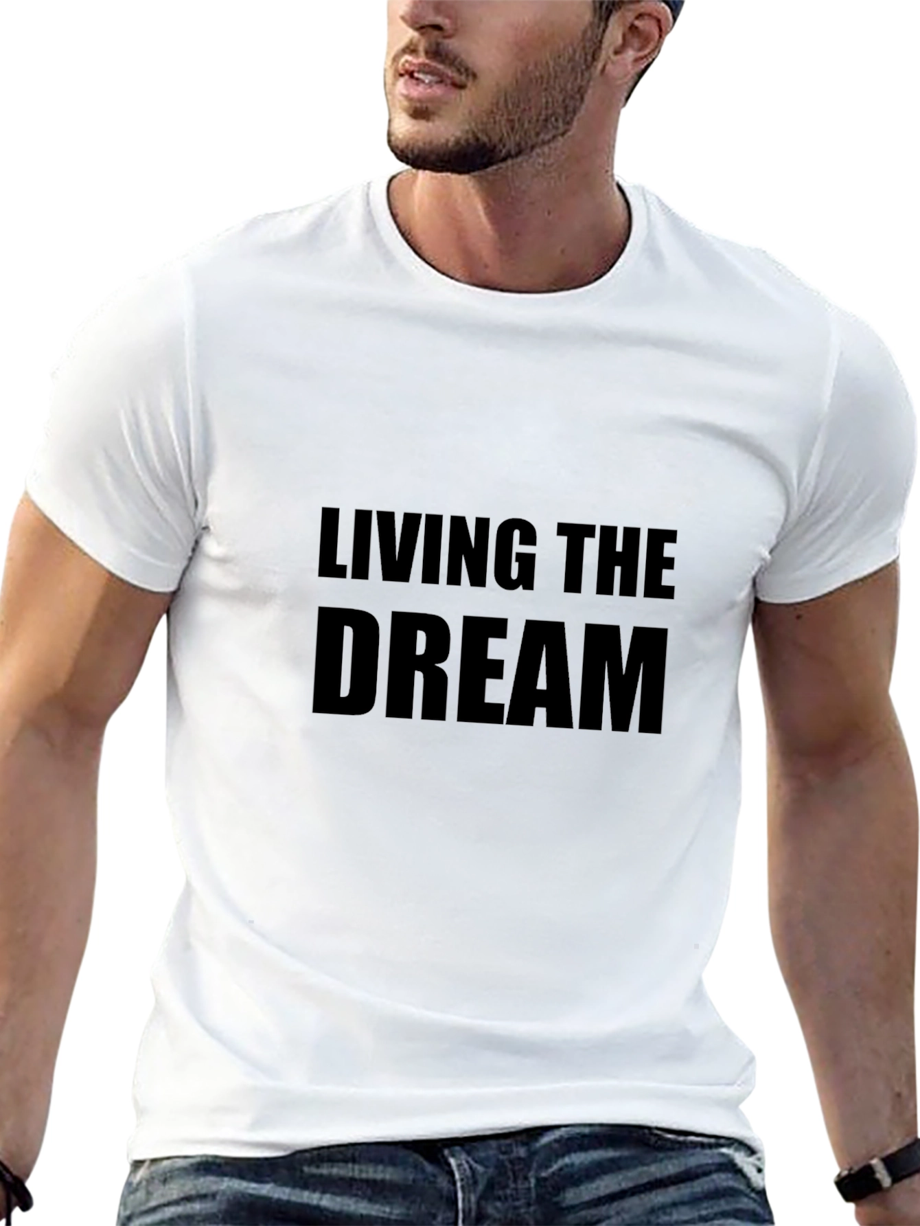 Living The Dream Graphic Tee - Mens Black T-Shirt