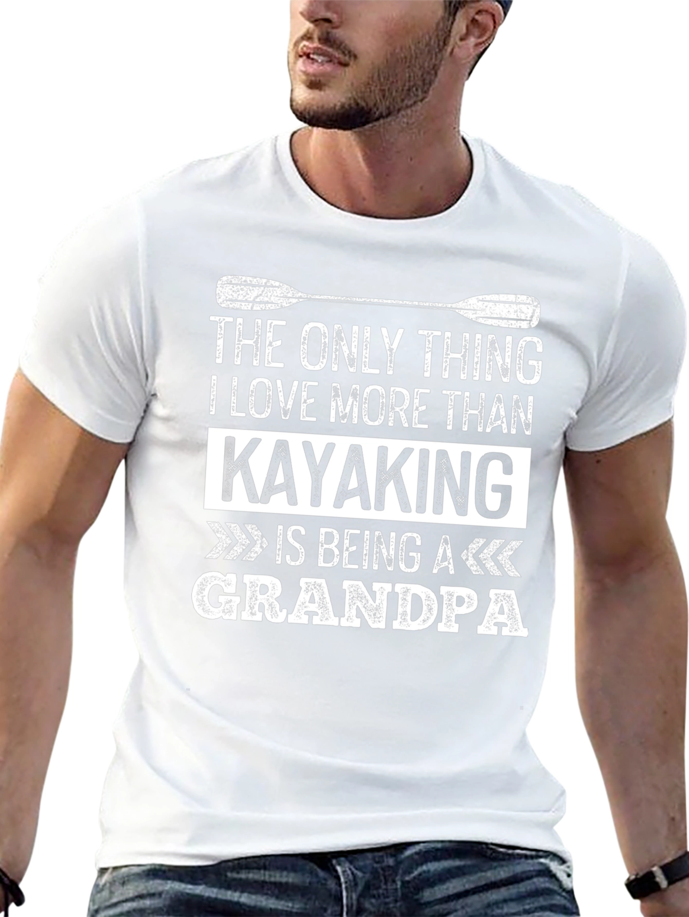 Kayaking Grandpa Graphic Tee - Black