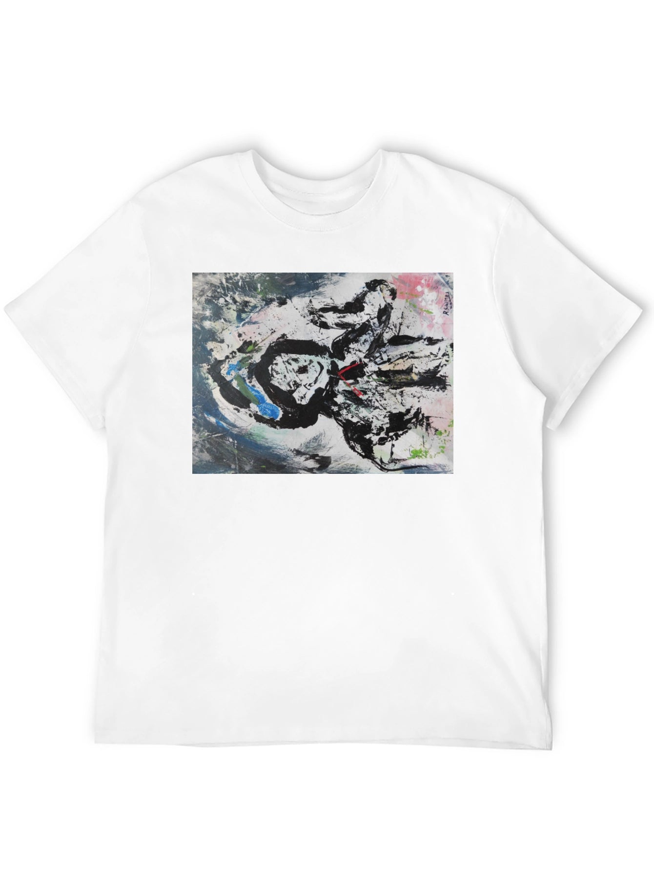 Abstract Art Graphic Tee - Black
