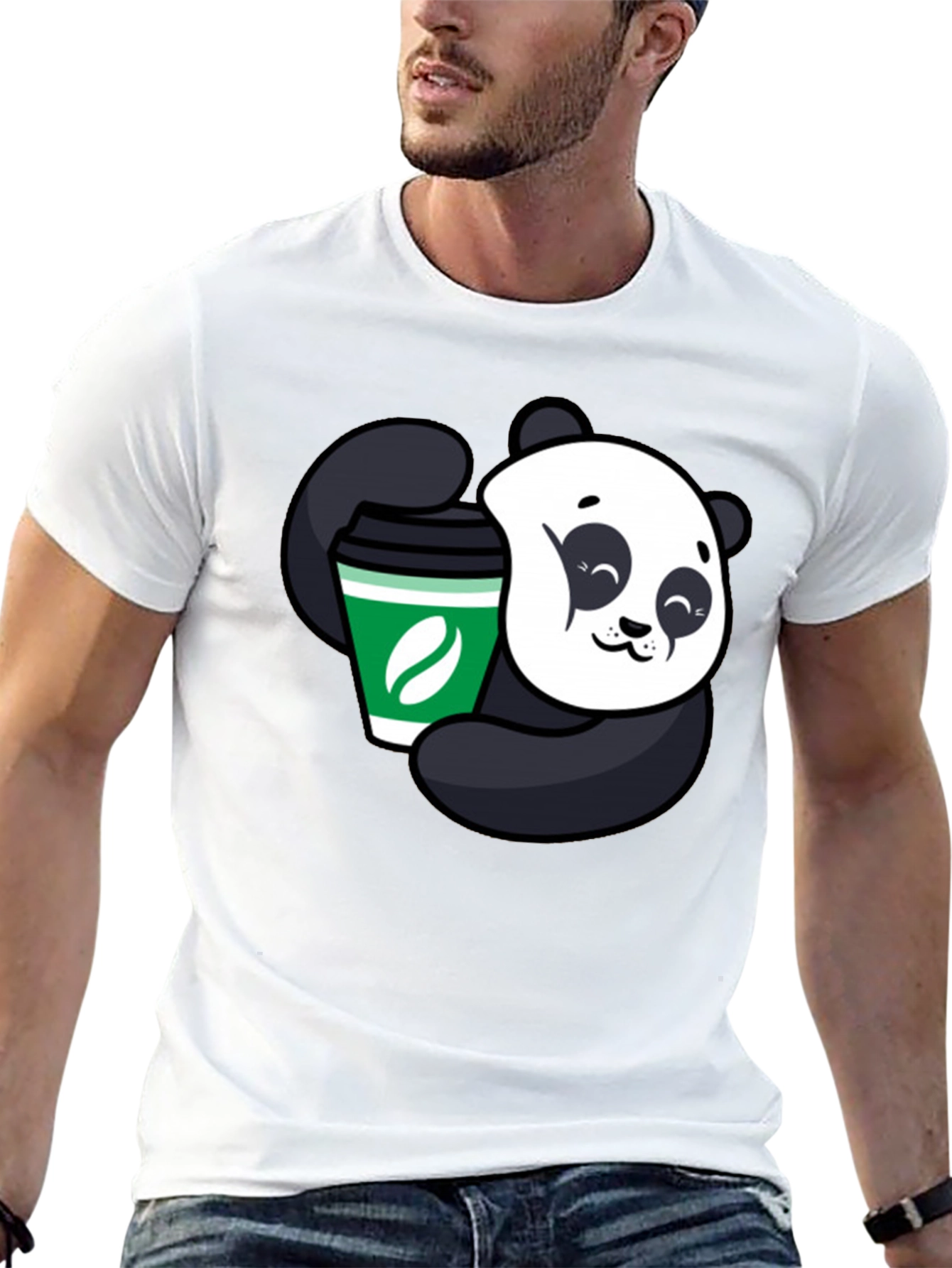 Panda Coffee Lover Black T-Shirt