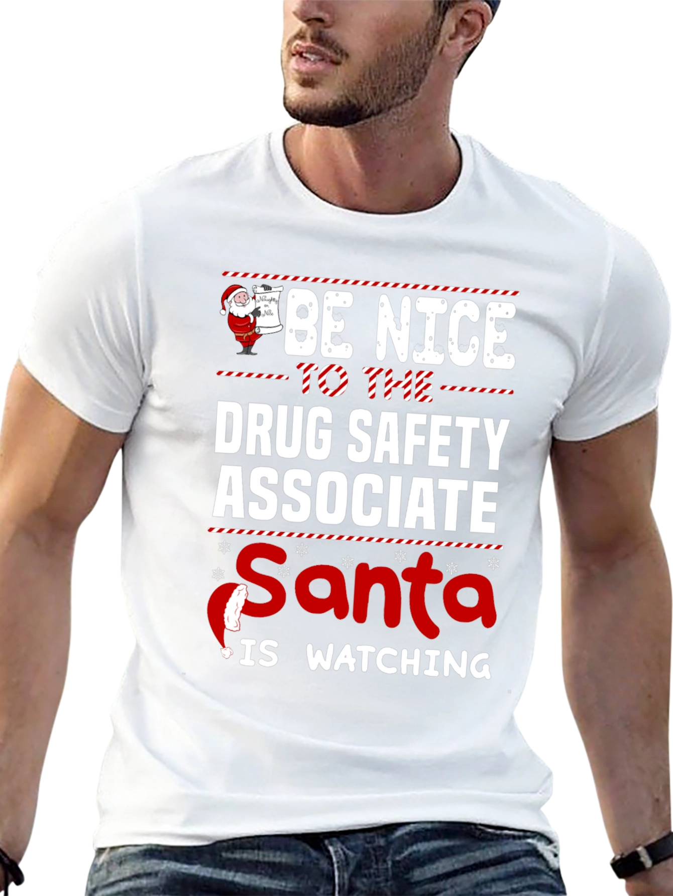Drug Safety Associate Santa Watching T-Shirt