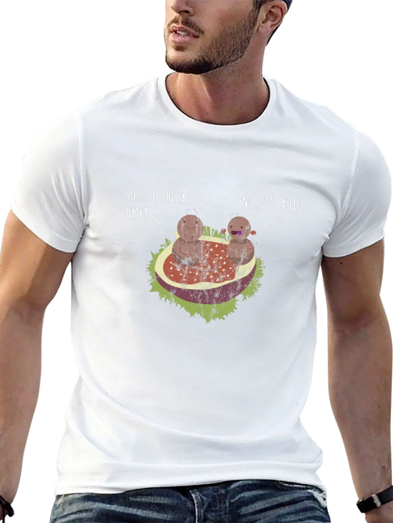 Humorous Date? Fig! Black Graphic T-Shirt