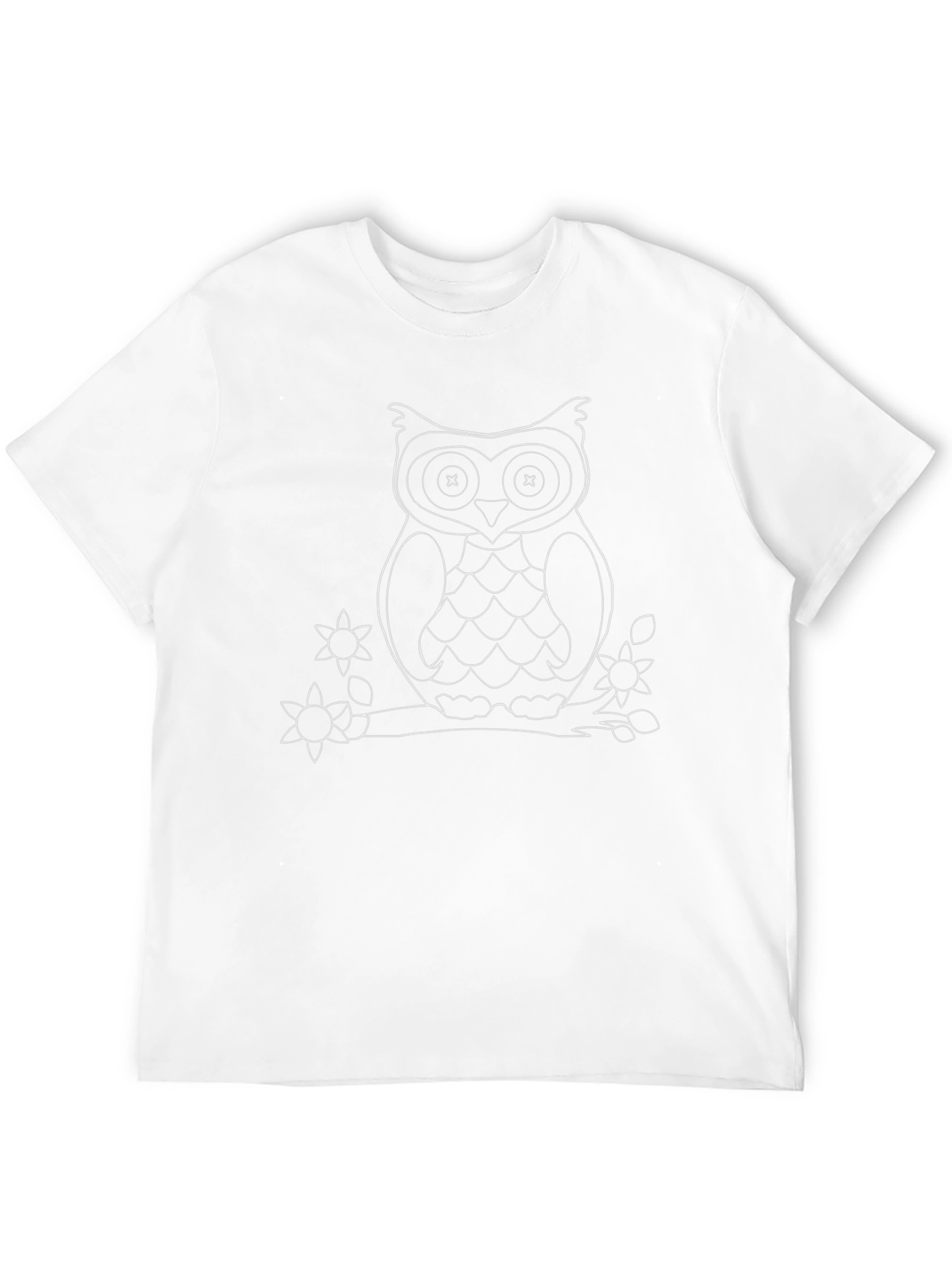 Owl Outline Graphic Tee - Unique Design