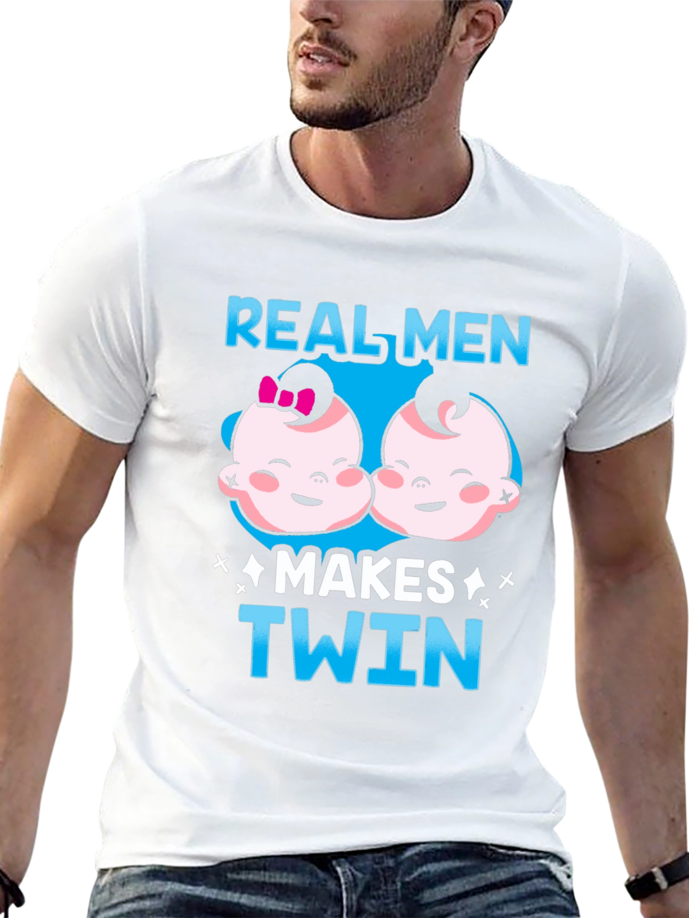 Real Men Makes Twin Black T-Shirt