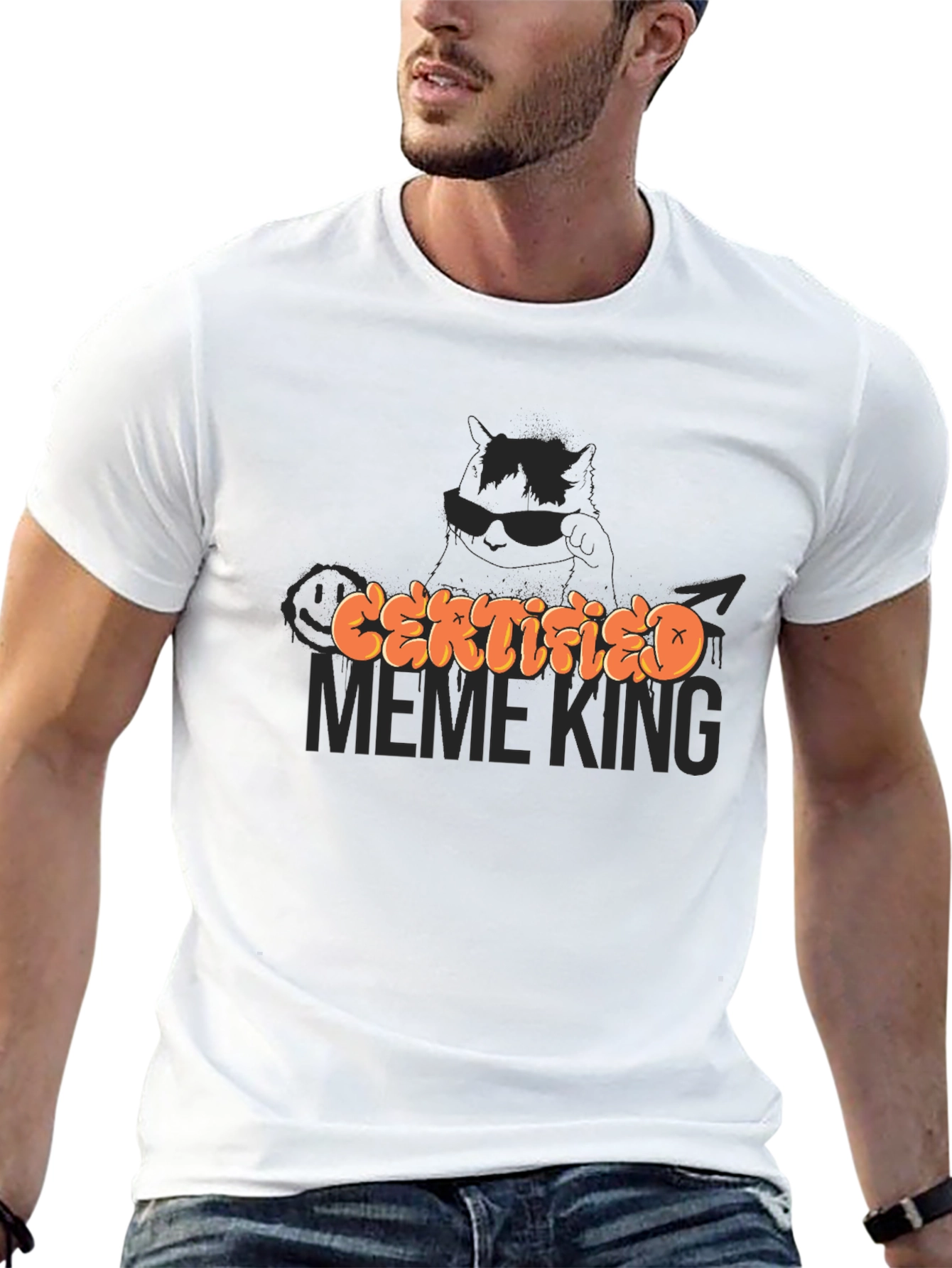 Certified Meme King Graphic Tee - Black Crew Neck