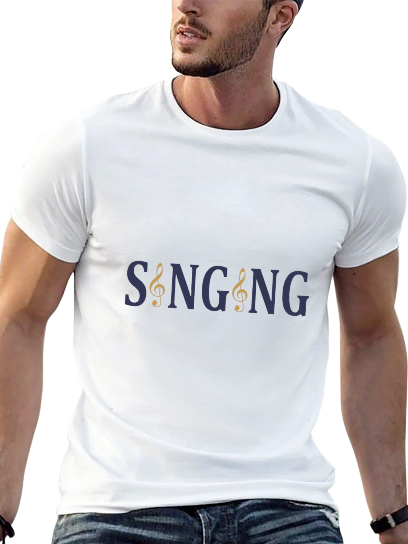 Singing Music Clef Graphic Tee - Black T-Shirt