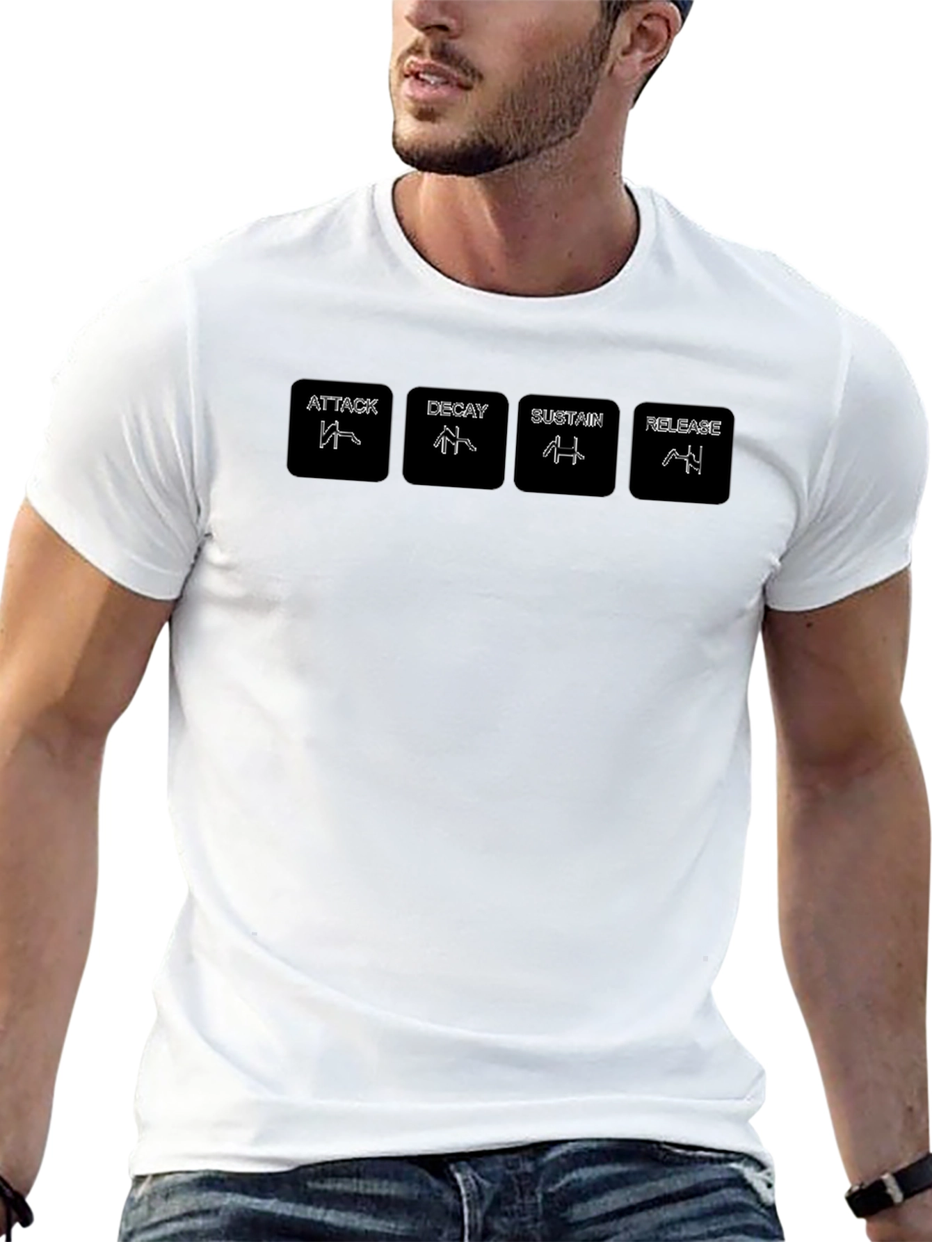 Synth ADSR Envelope Black T-Shirt