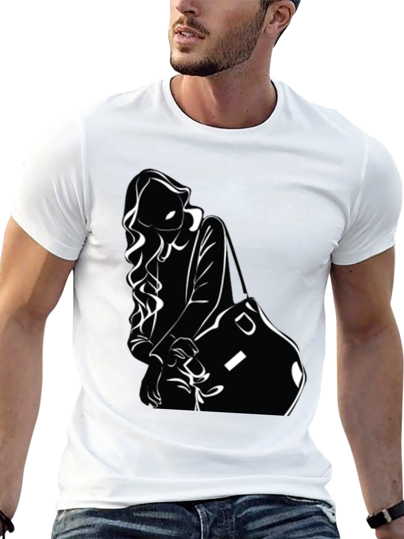 Stylish Woman Silhouette Graphic T-Shirt
