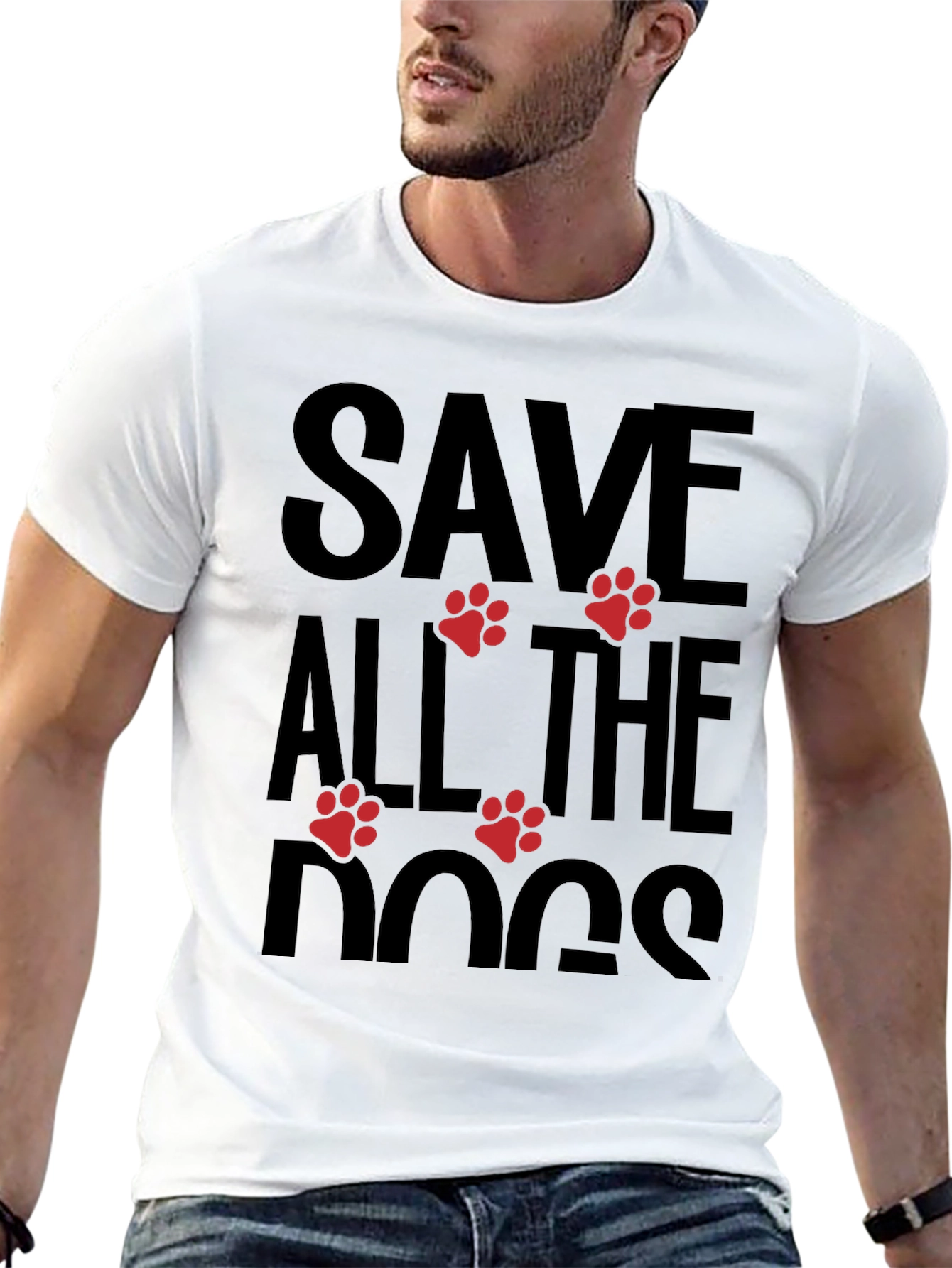 Save All The Dogs Graphic Tee - Black