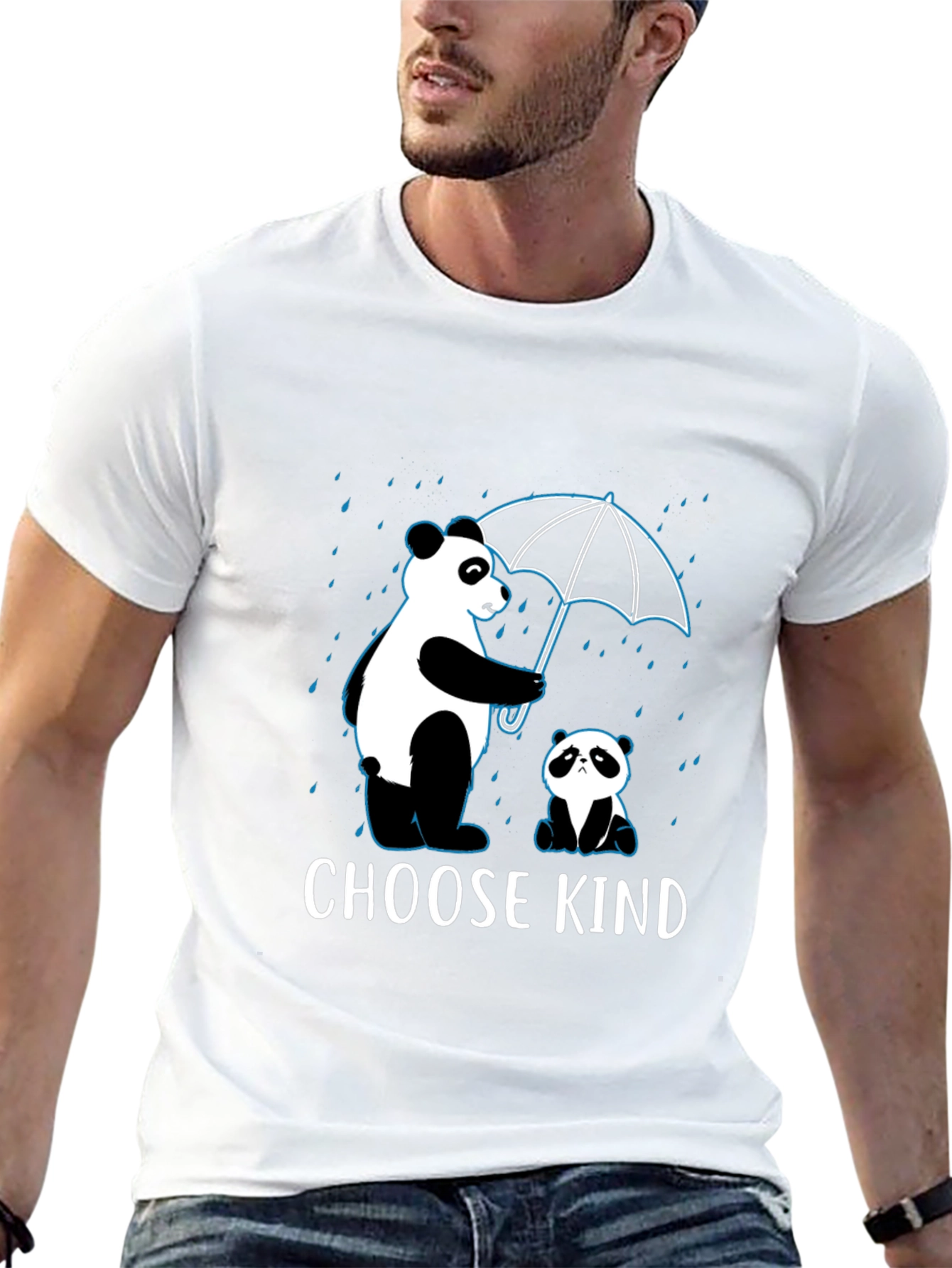 Choose Kind Panda Graphic T-Shirt - Black