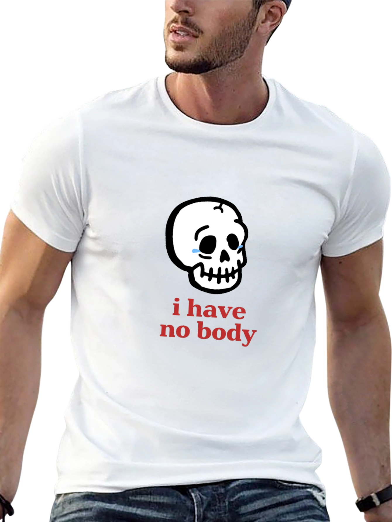 Humorous I Have No Body Skull Graphic Tee