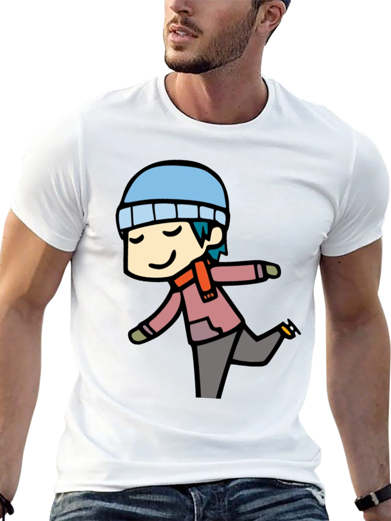 Cartoon Skater Black Tee