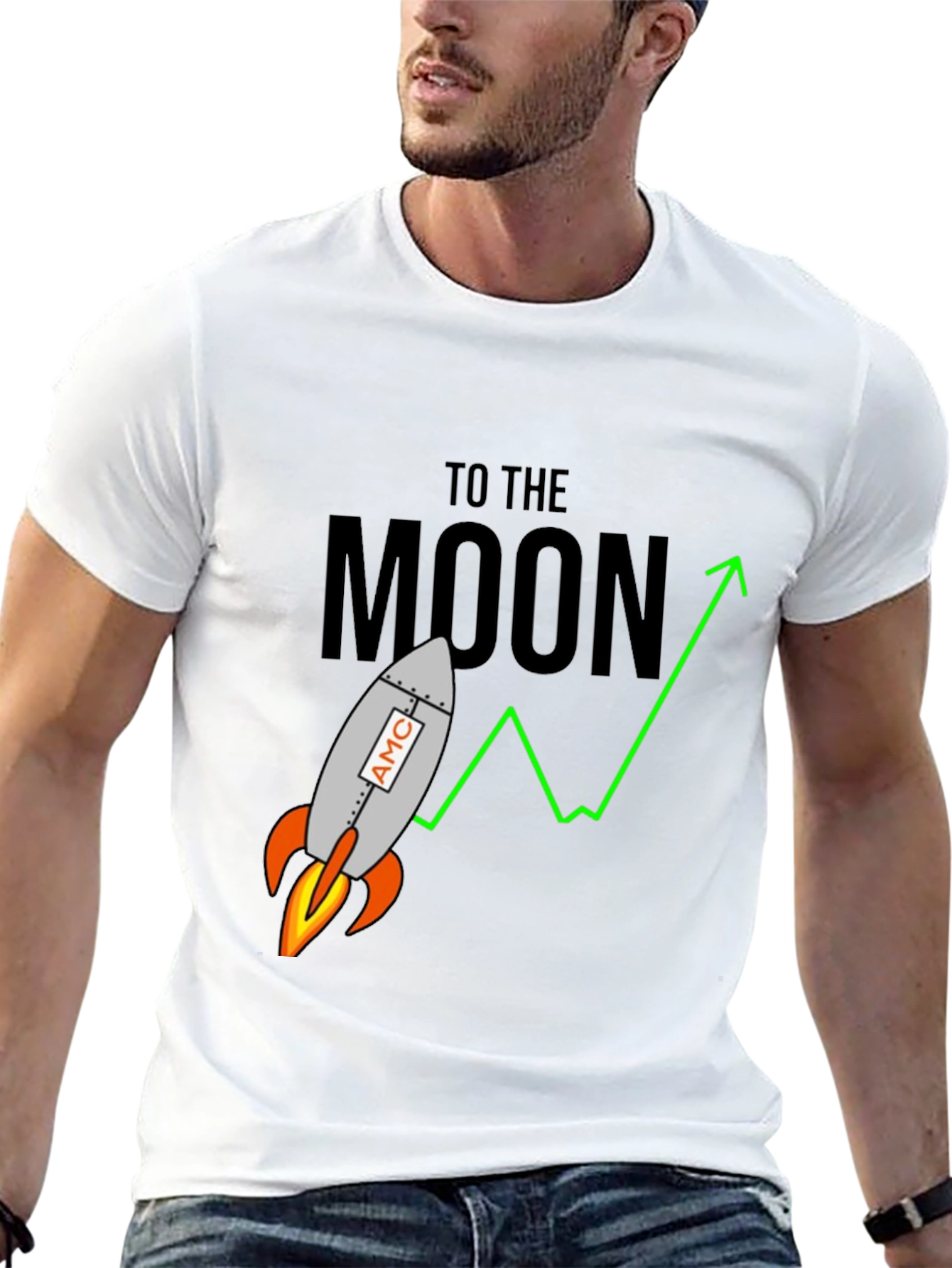 AMC To The Moon Rocket Graphic T-Shirt