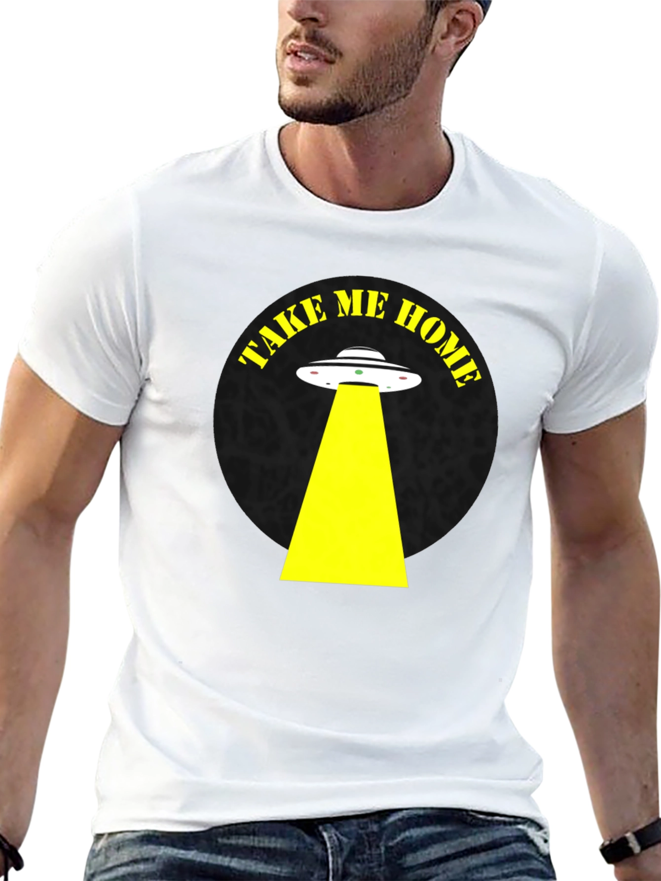 Take Me Home Alien Abduction Black T-Shirt