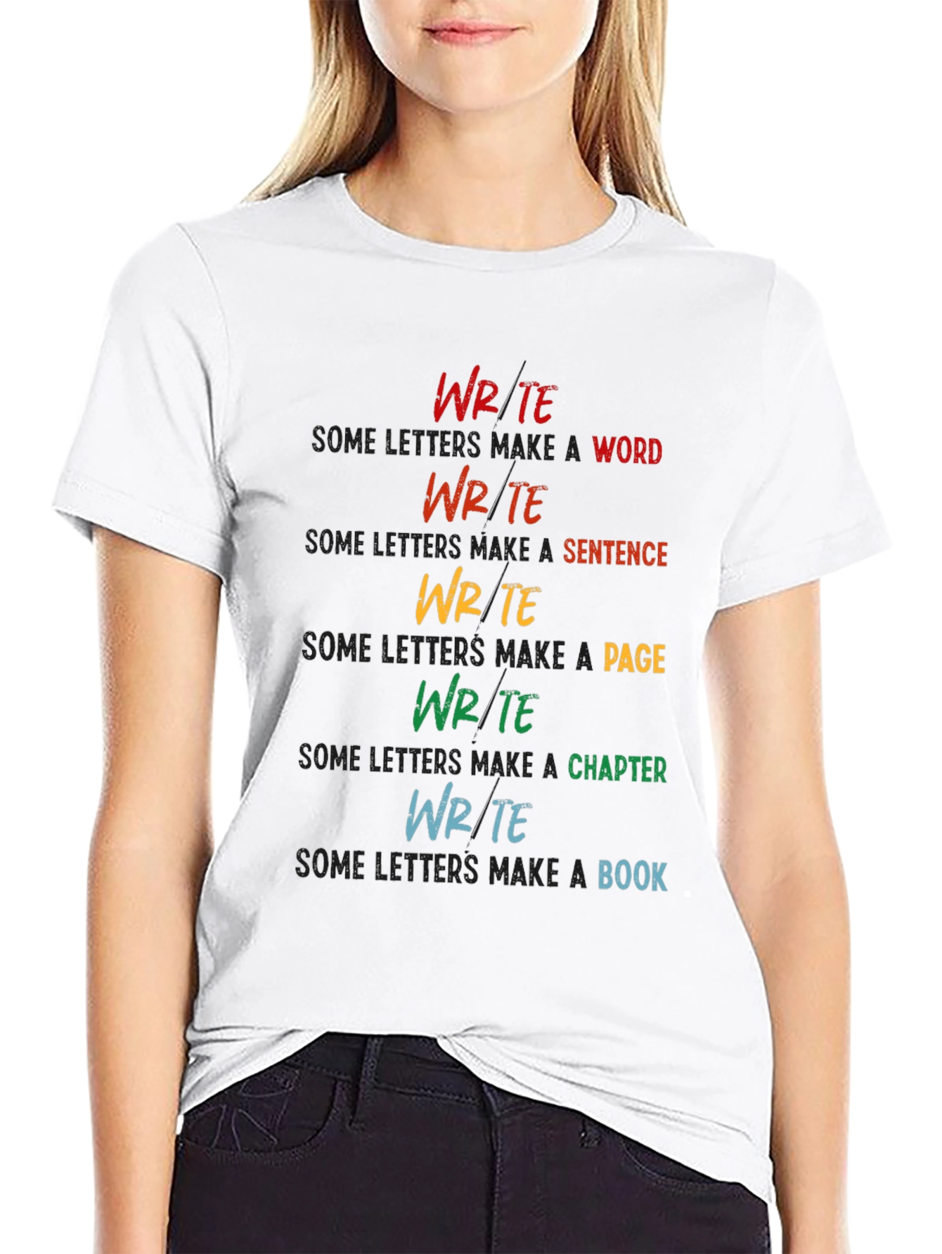 Write T-Shirt: Word Sentence Page Chapter Book
