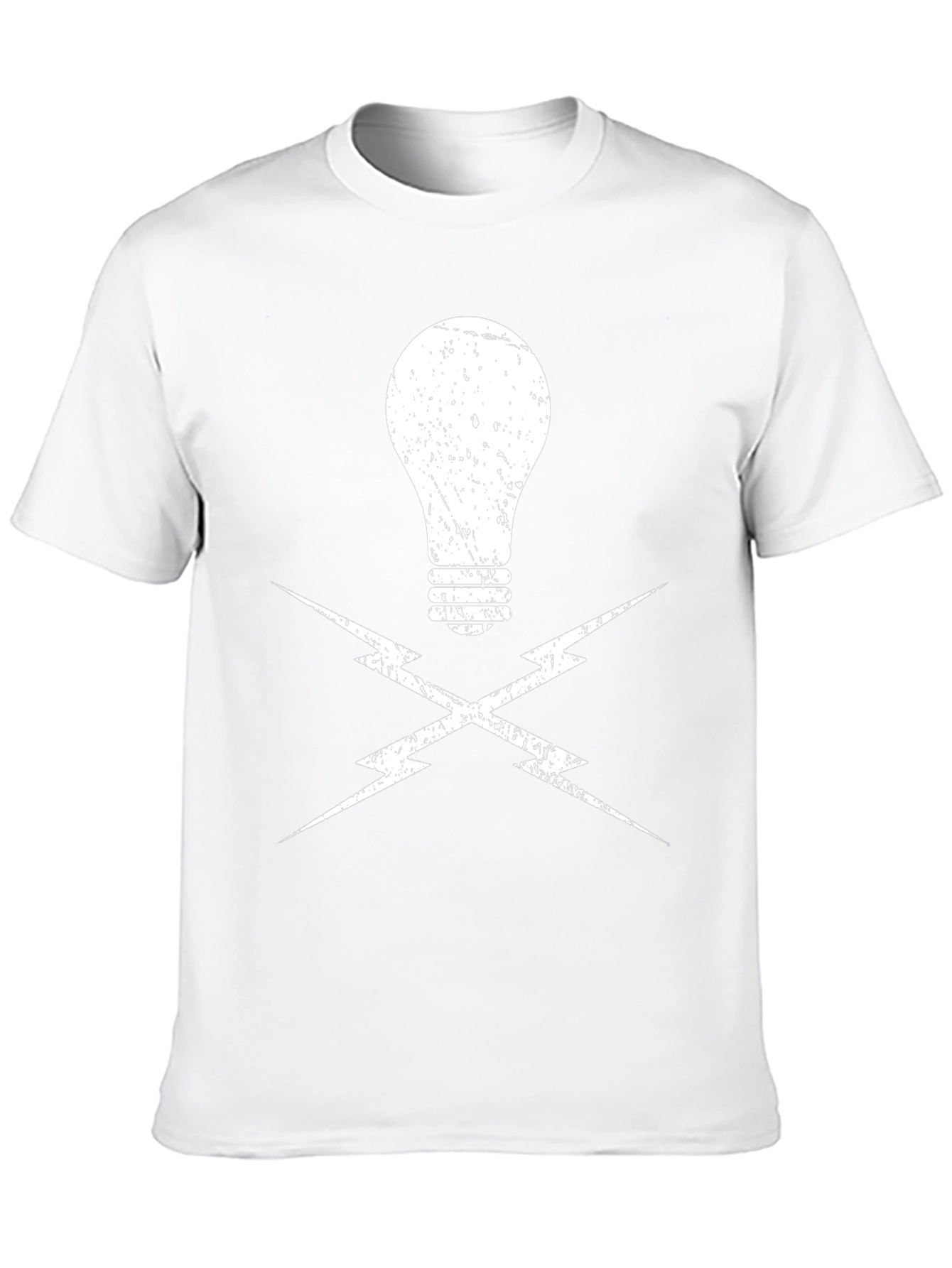 Electrician Light Bulb and Lightning Bolt Black T-Shirt
