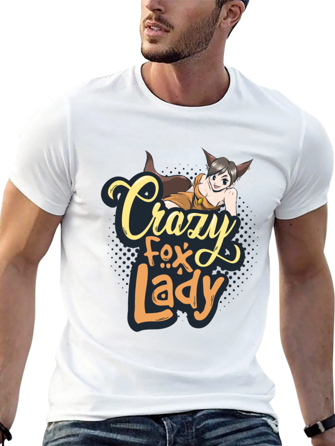 Crazy Fox Lady Graphic T-Shirt - Unisex