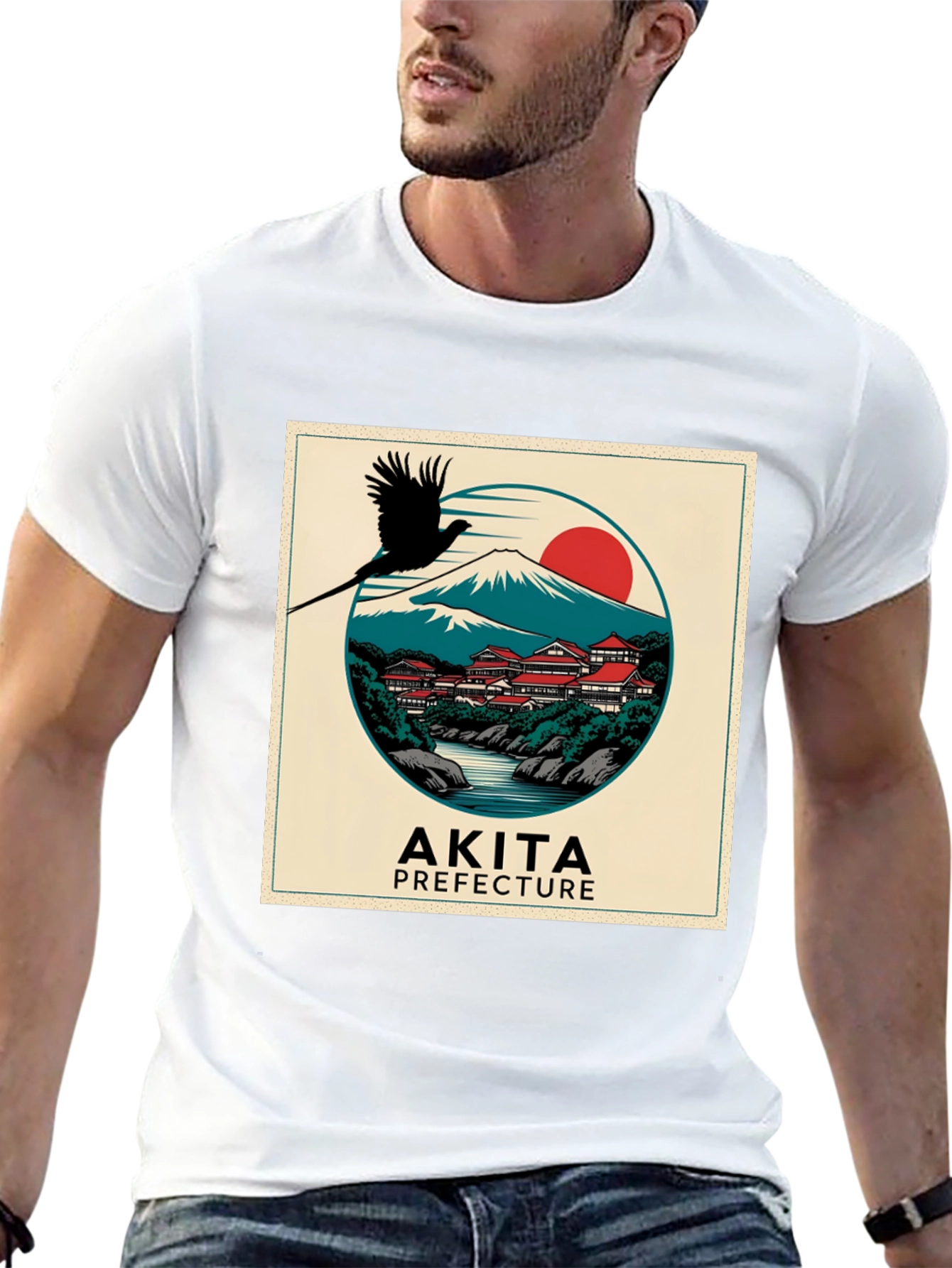 Akita Prefecture Graphic Tee - Japanese Landscape