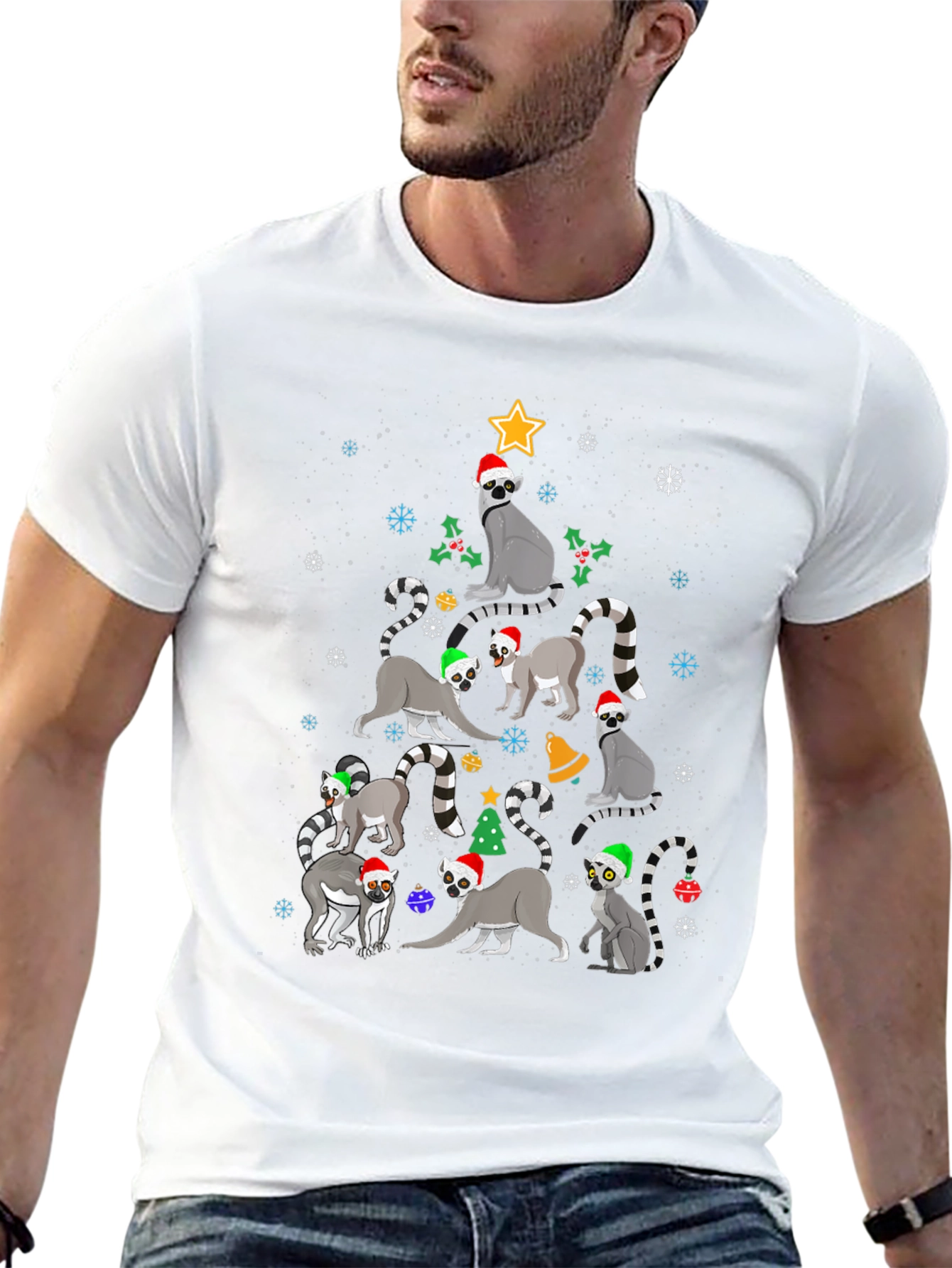 Festive Lemur Christmas Tree T-Shirt