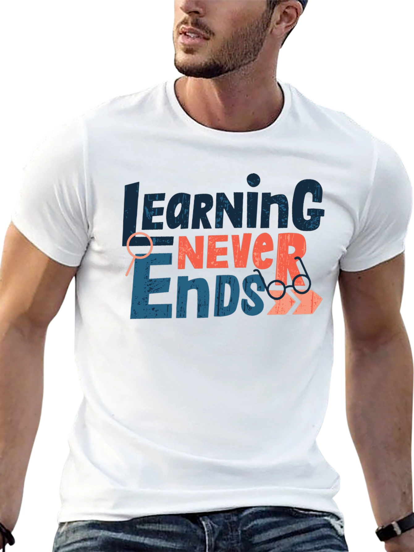 Learning Never Ends Graphic T-Shirt