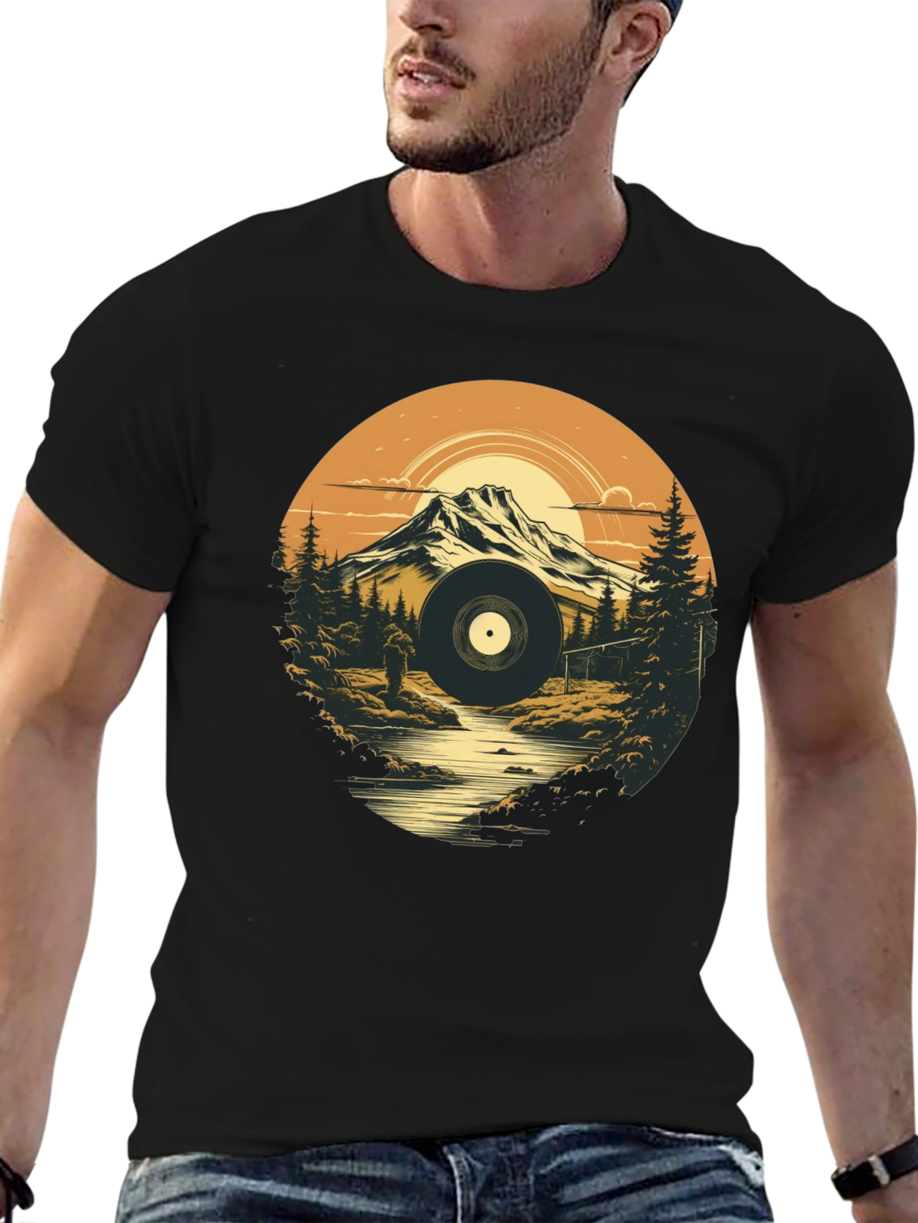 Nature Vinyl Record Graphic T-Shirt